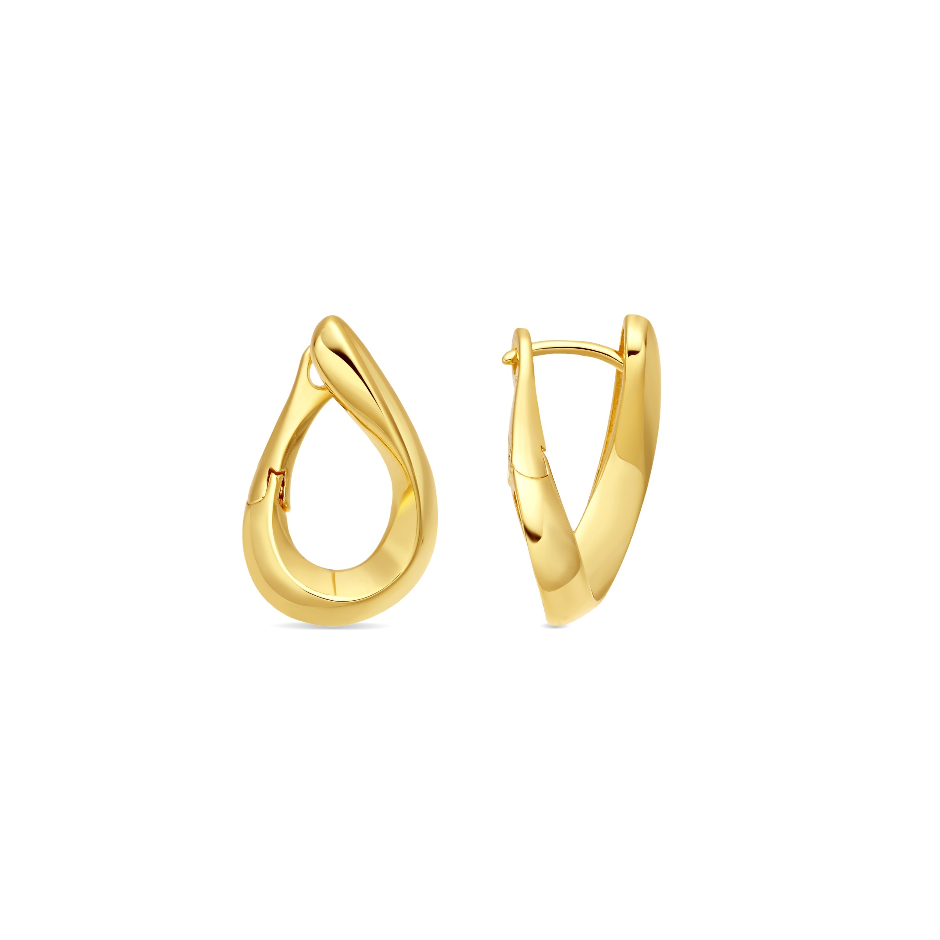 18k yellow gold finish earrings - Tindia
