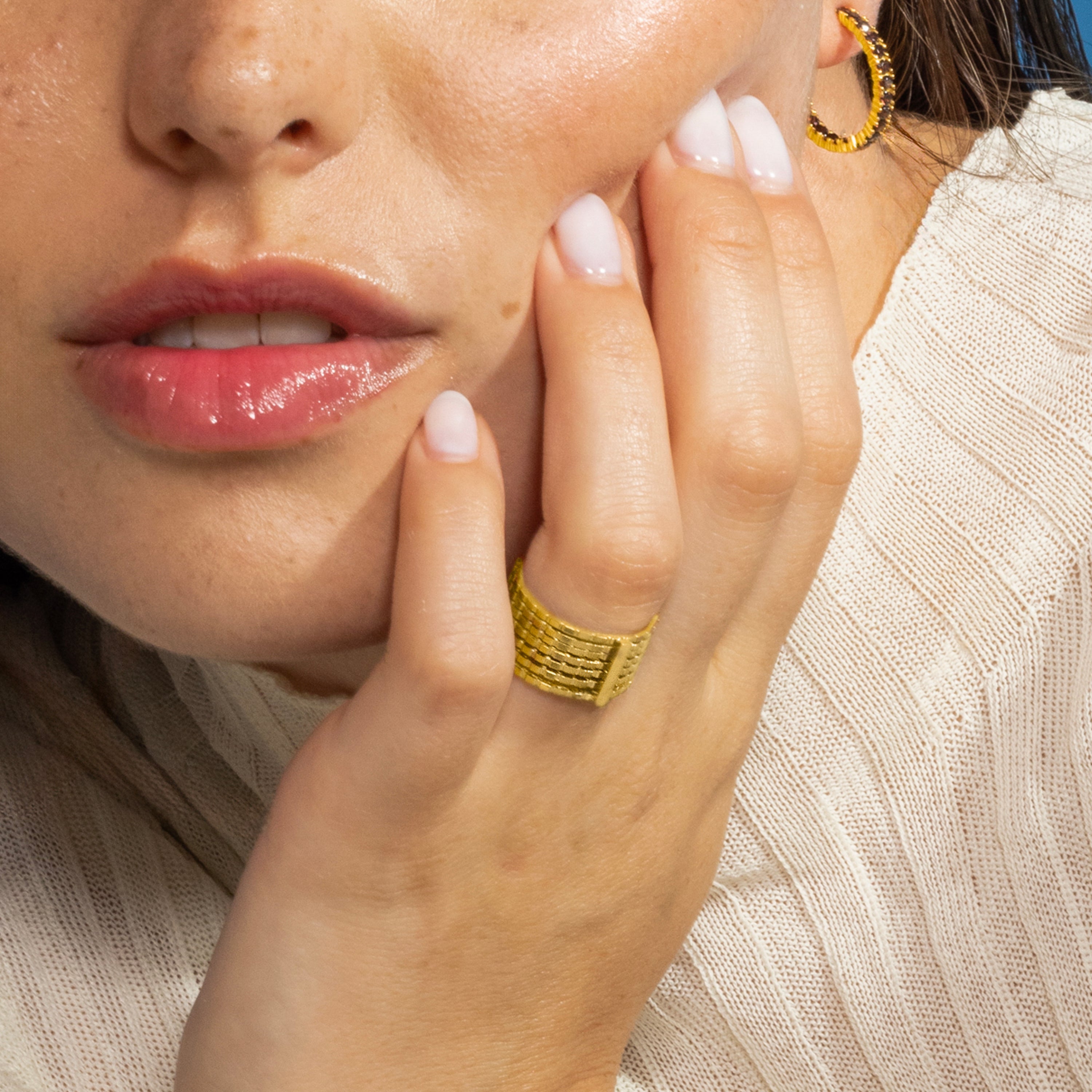 18K Yellow Gold Plated Ring - Sayri