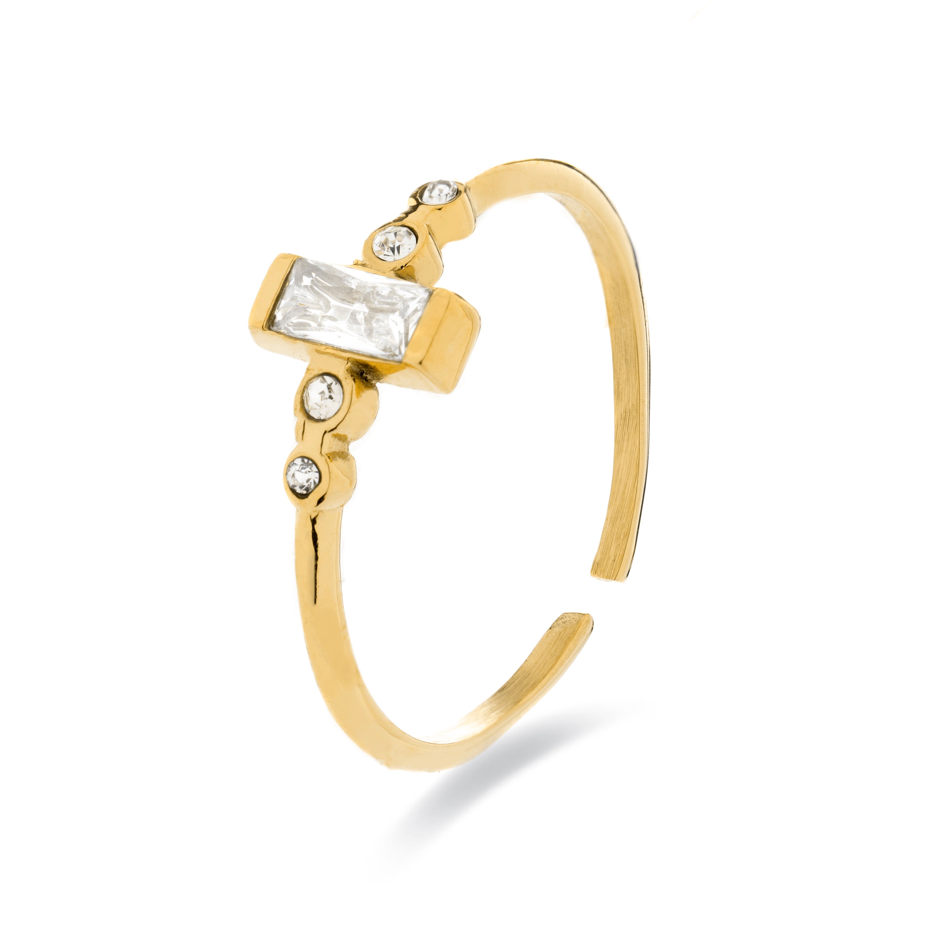 Brilliant Zirconia Ring finished in 18K yellow gold - Lyt