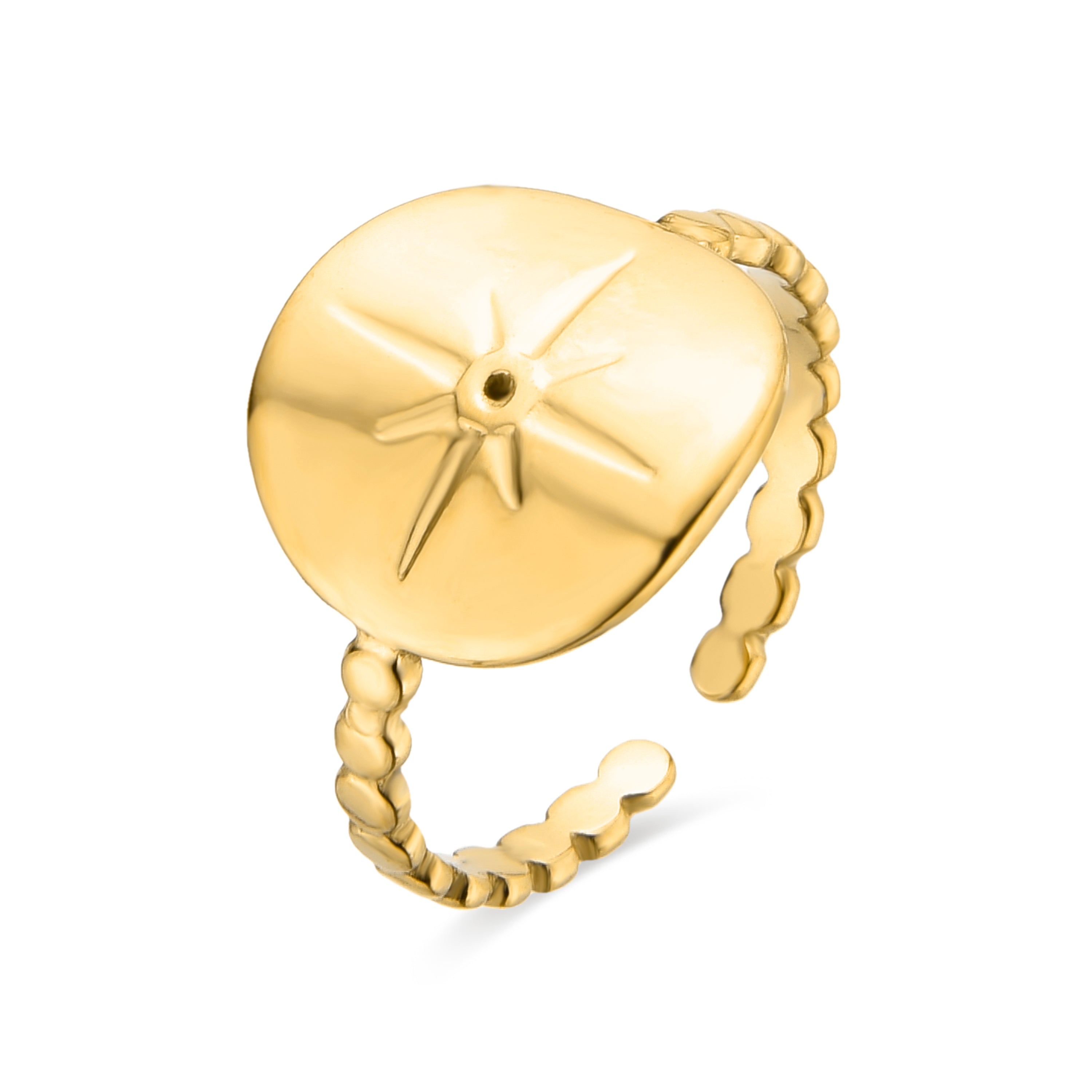 18K Yellow Gold-plated Shimmering Zirconia Ring - Leri