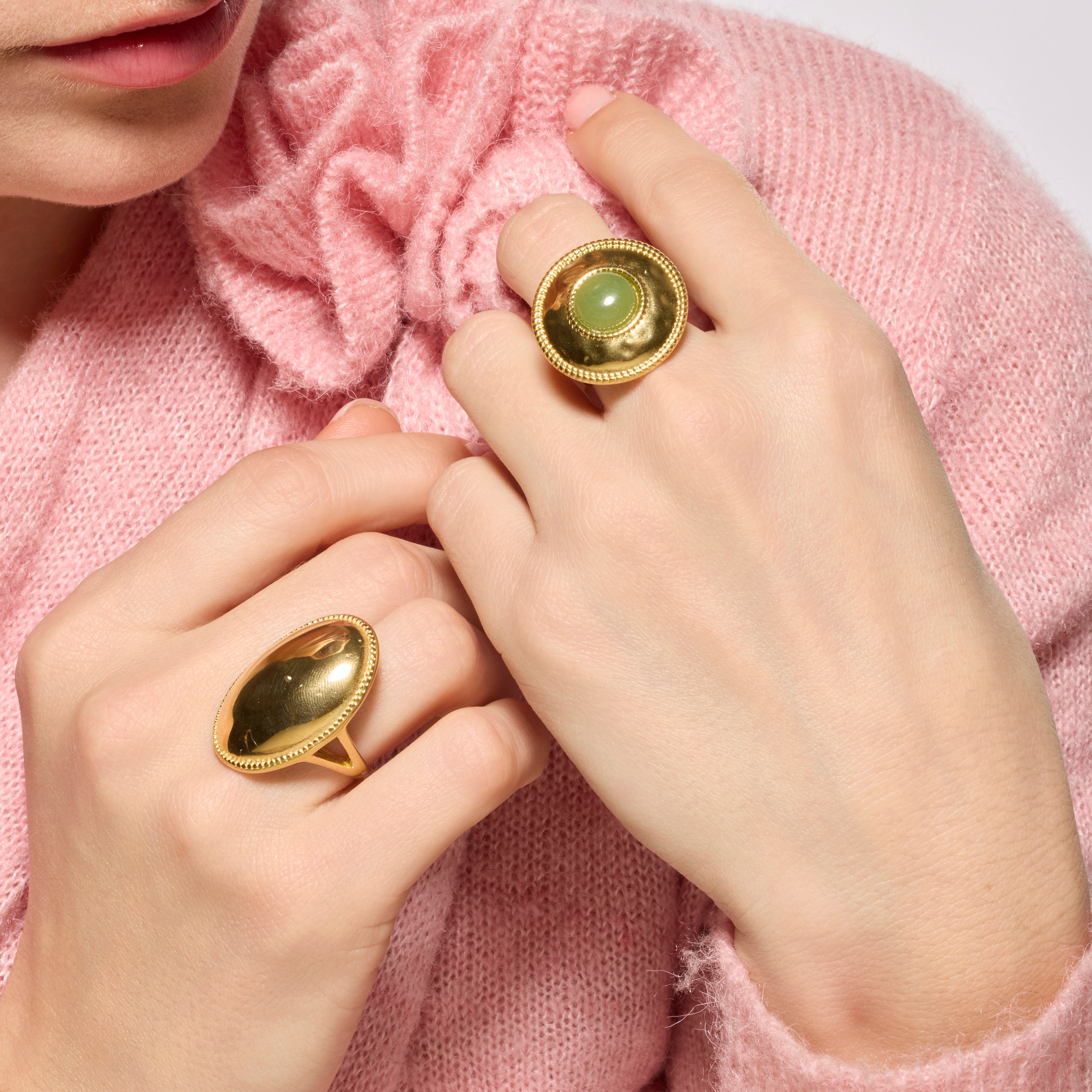 18k yellow gold finished ring - Sung