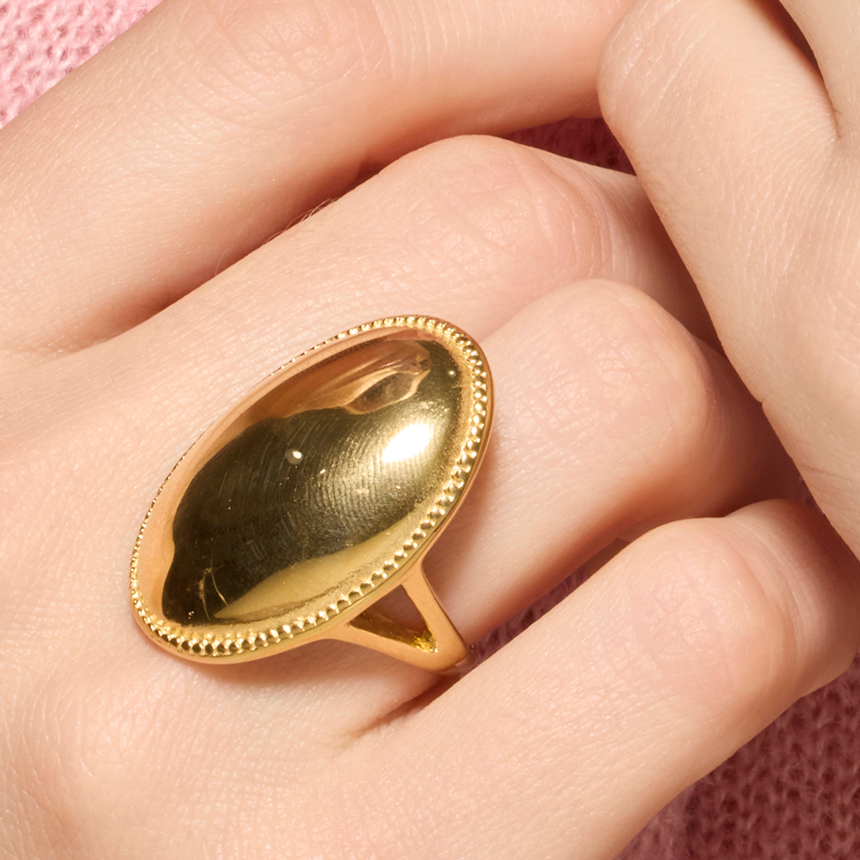 18k yellow gold finished ring - Sung