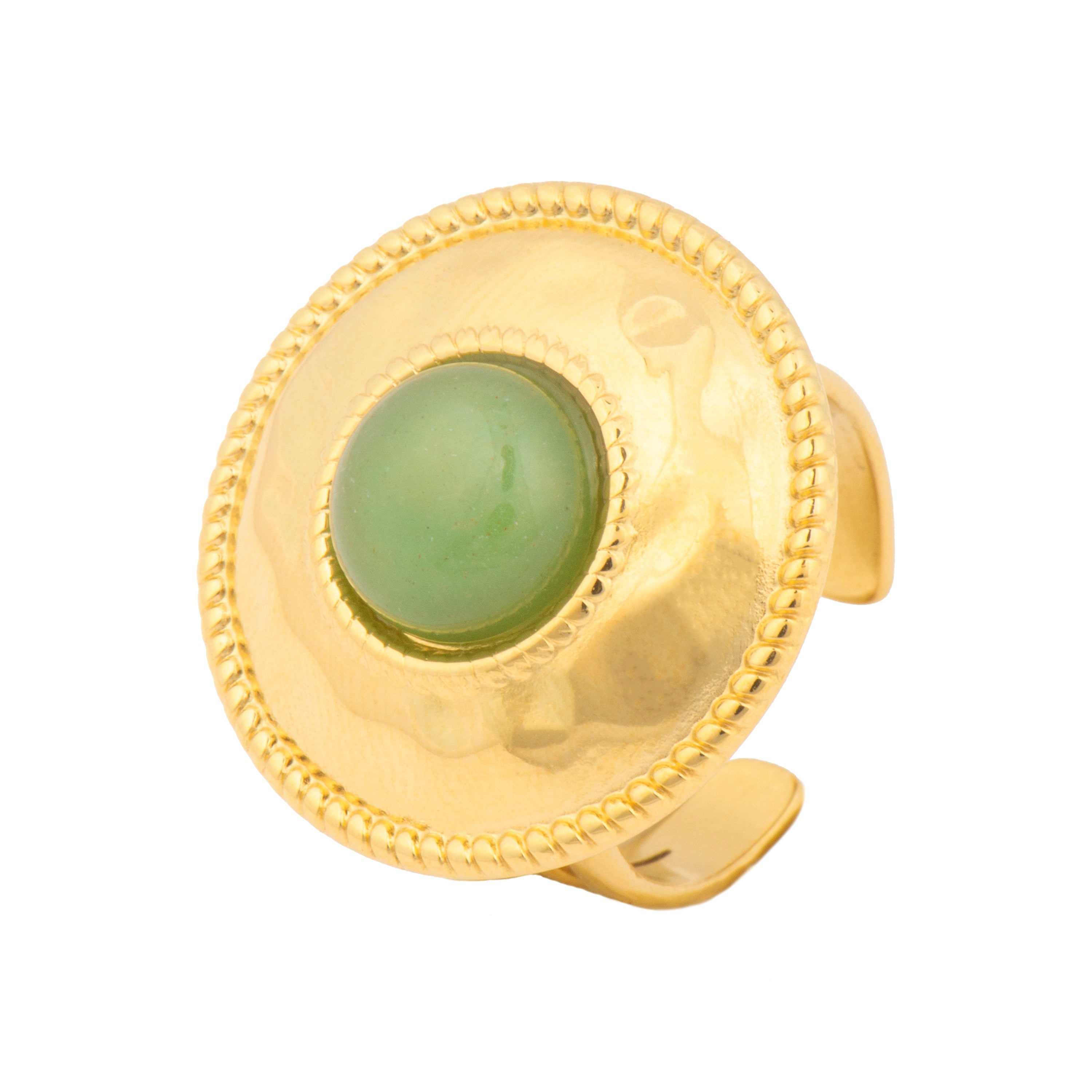 18k yellow gold and turquoise finished ring - Tezo