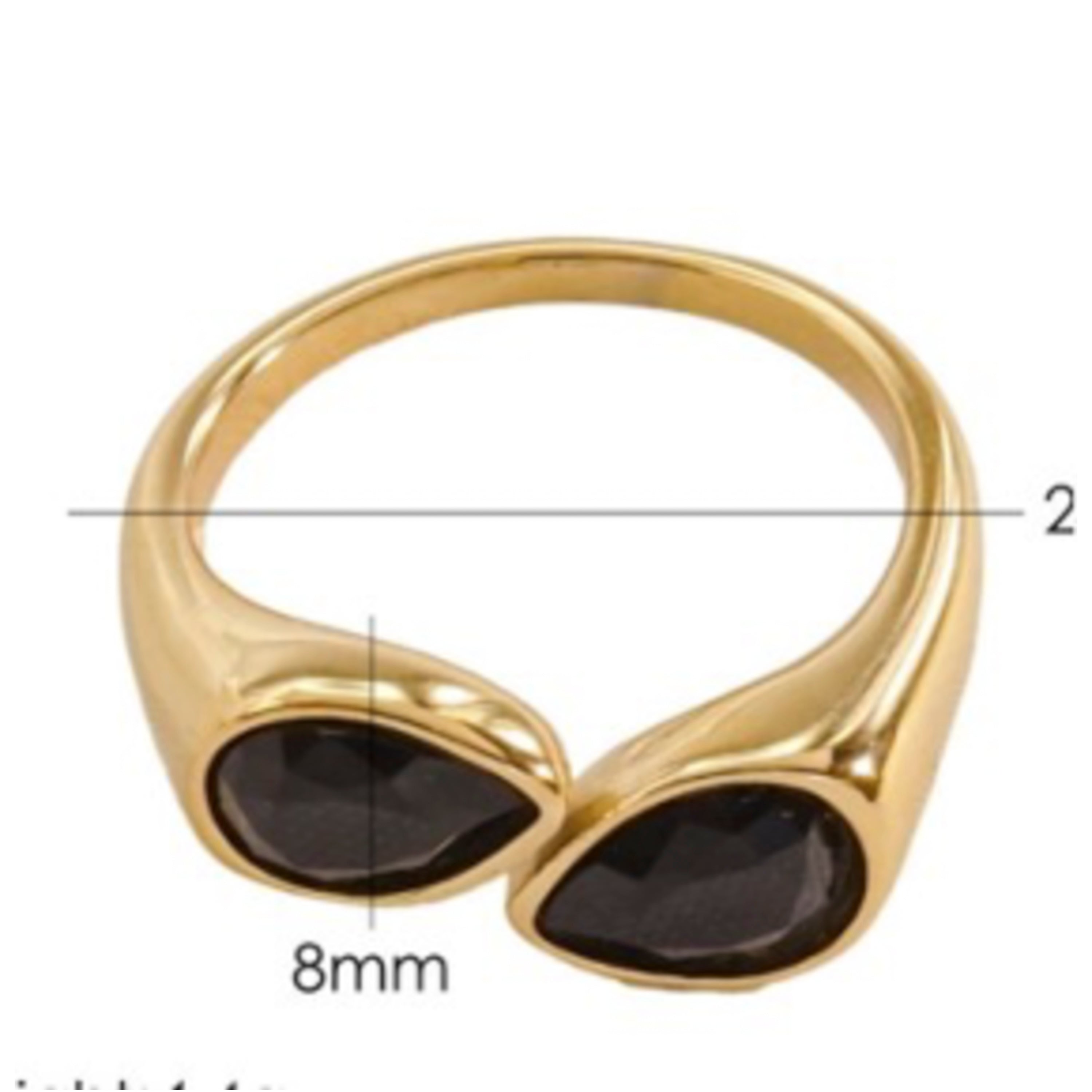 18k yellow gold and Hydrothermal Quartz Onyx ring - Hasein