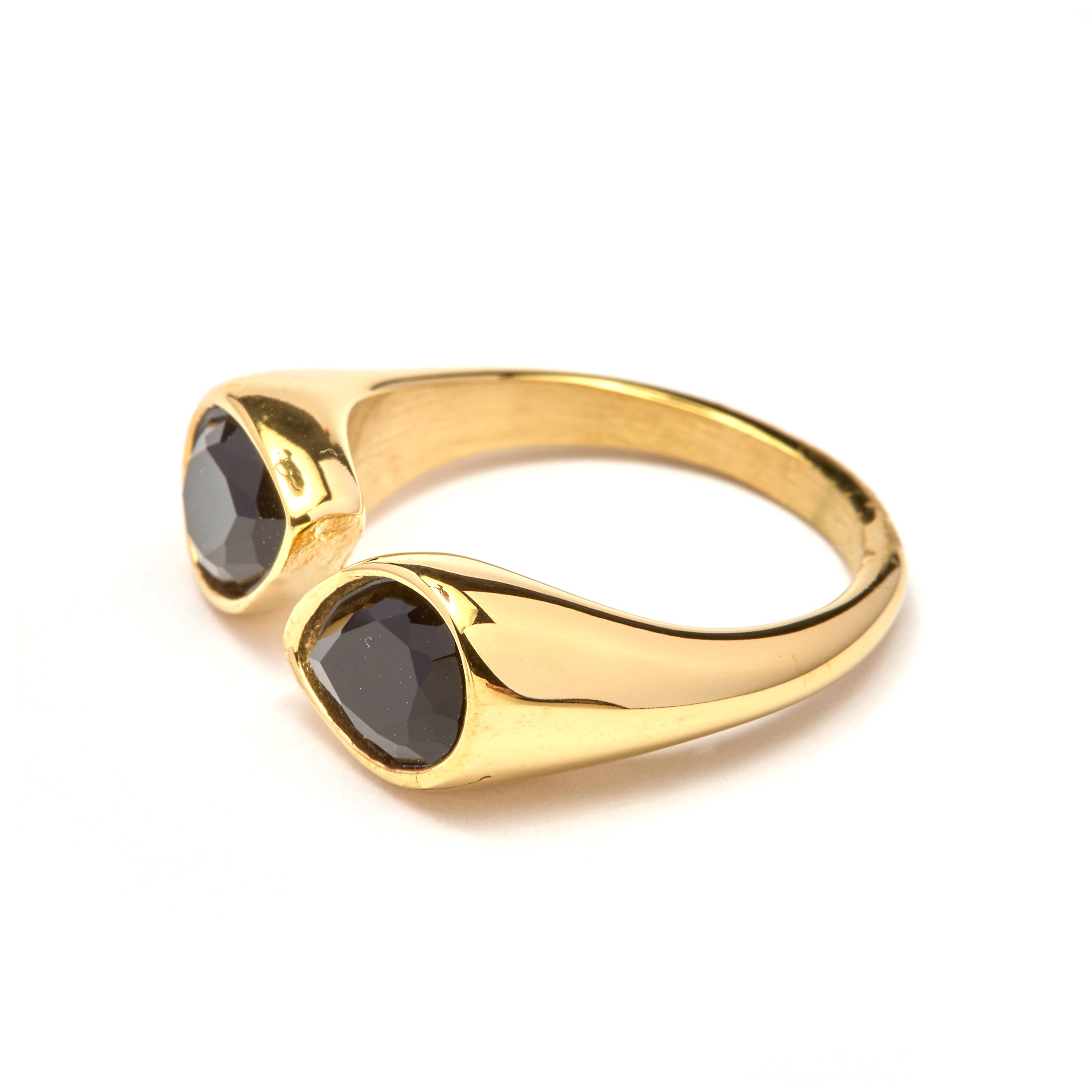 18k yellow gold and Hydrothermal Quartz Onyx ring - Hasein