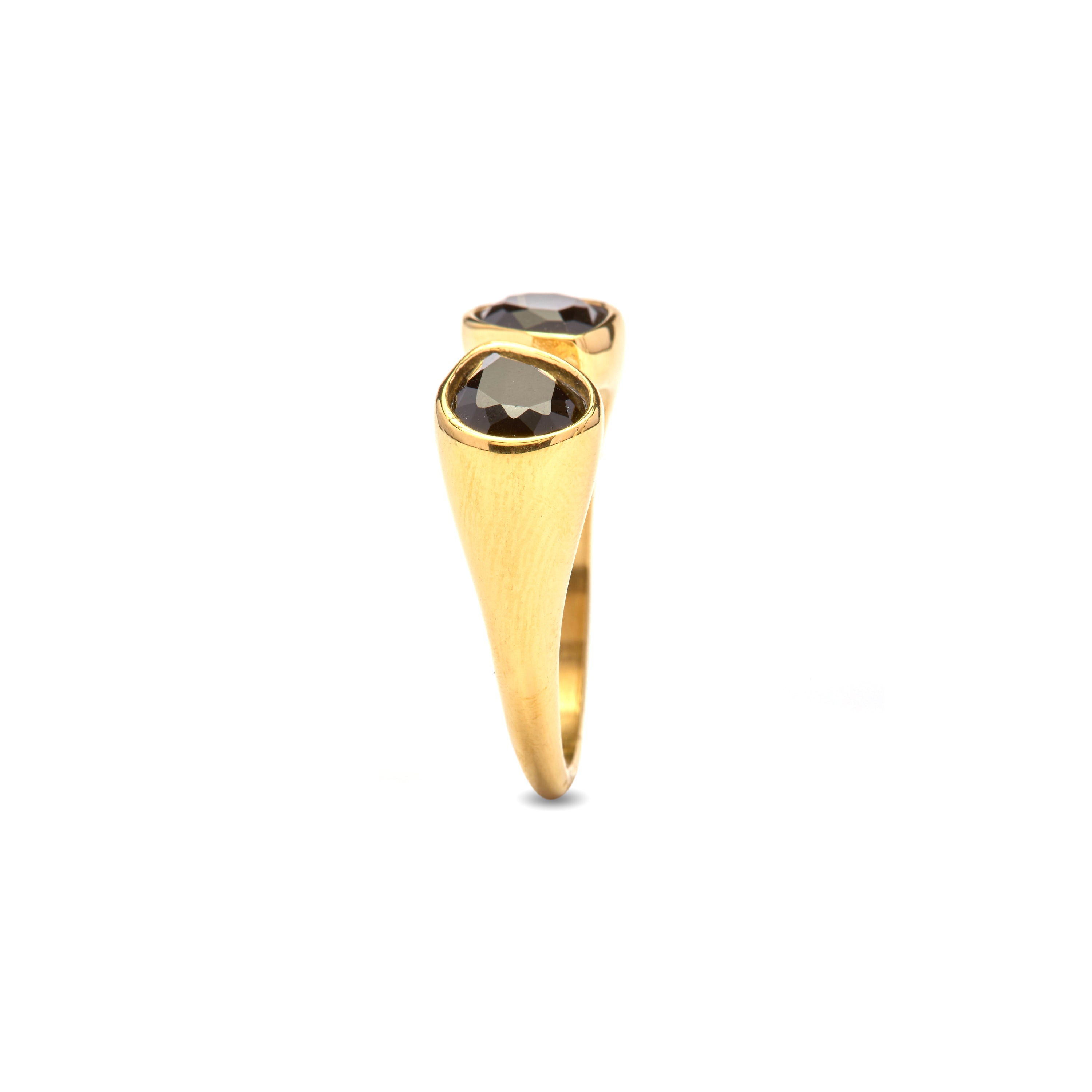 18k yellow gold and Hydrothermal Quartz Onyx ring - Hasein