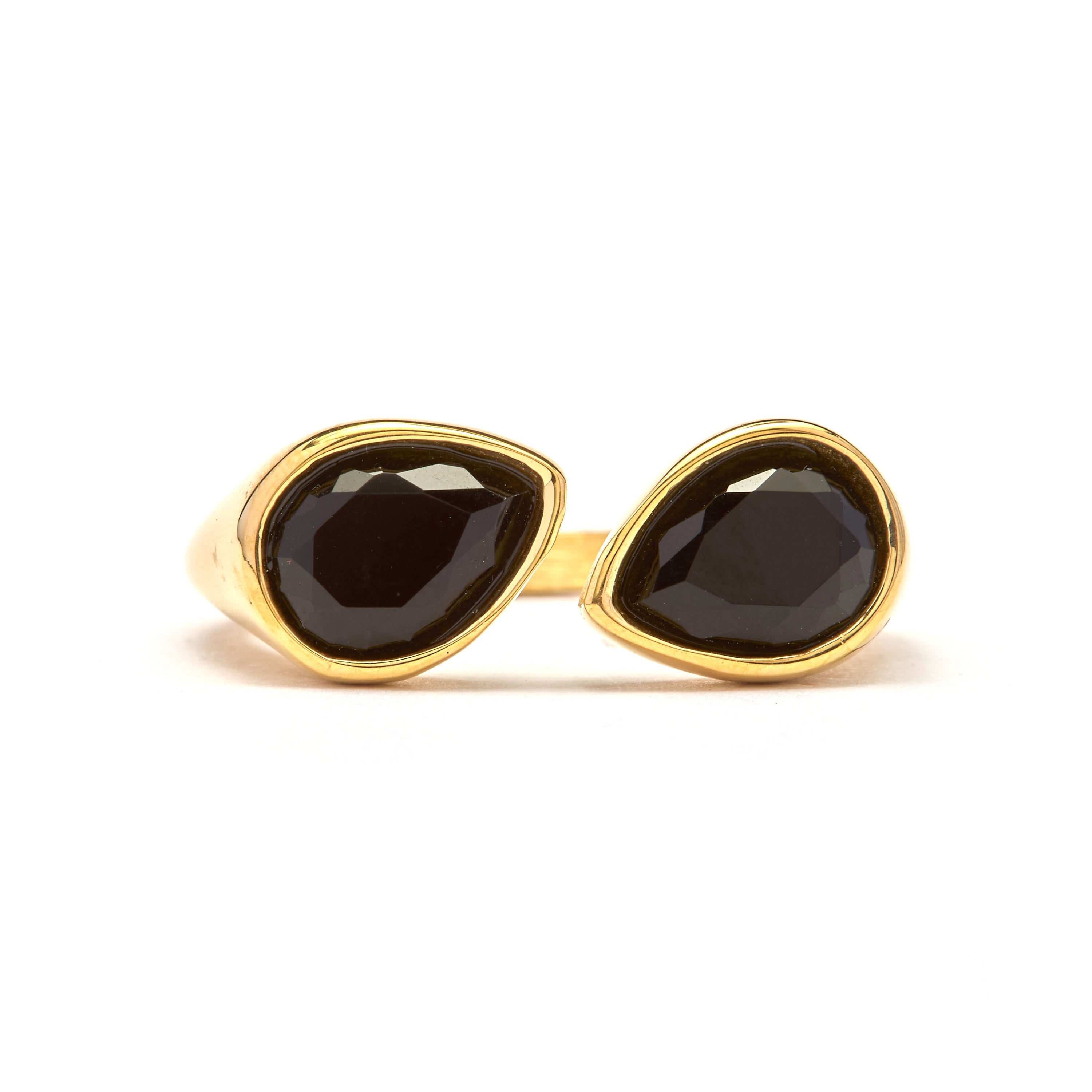 18k yellow gold and Hydrothermal Quartz Onyx ring - Hasein