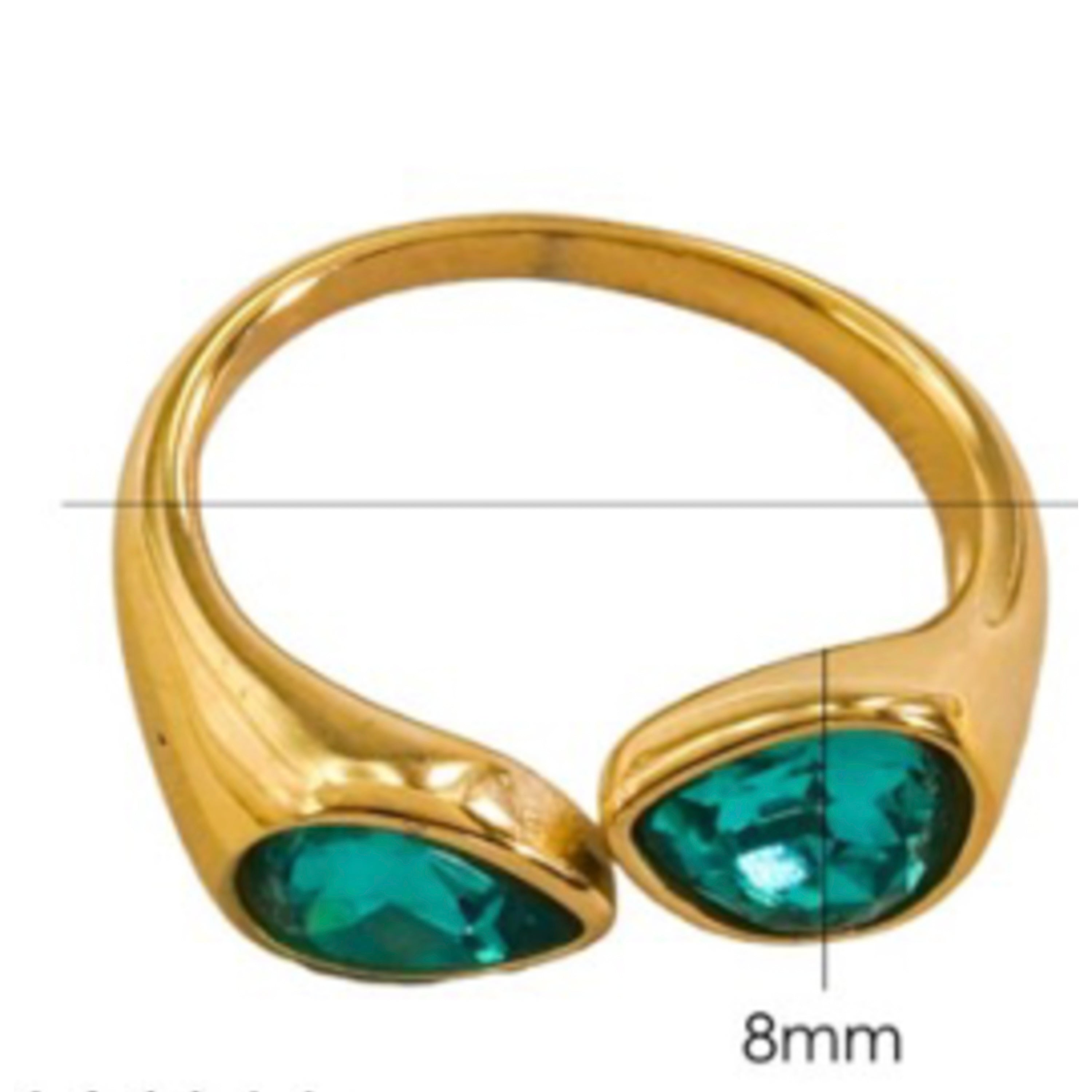 18k yellow gold and Paraiba Green Hydrothermal Quartz ring - Riel