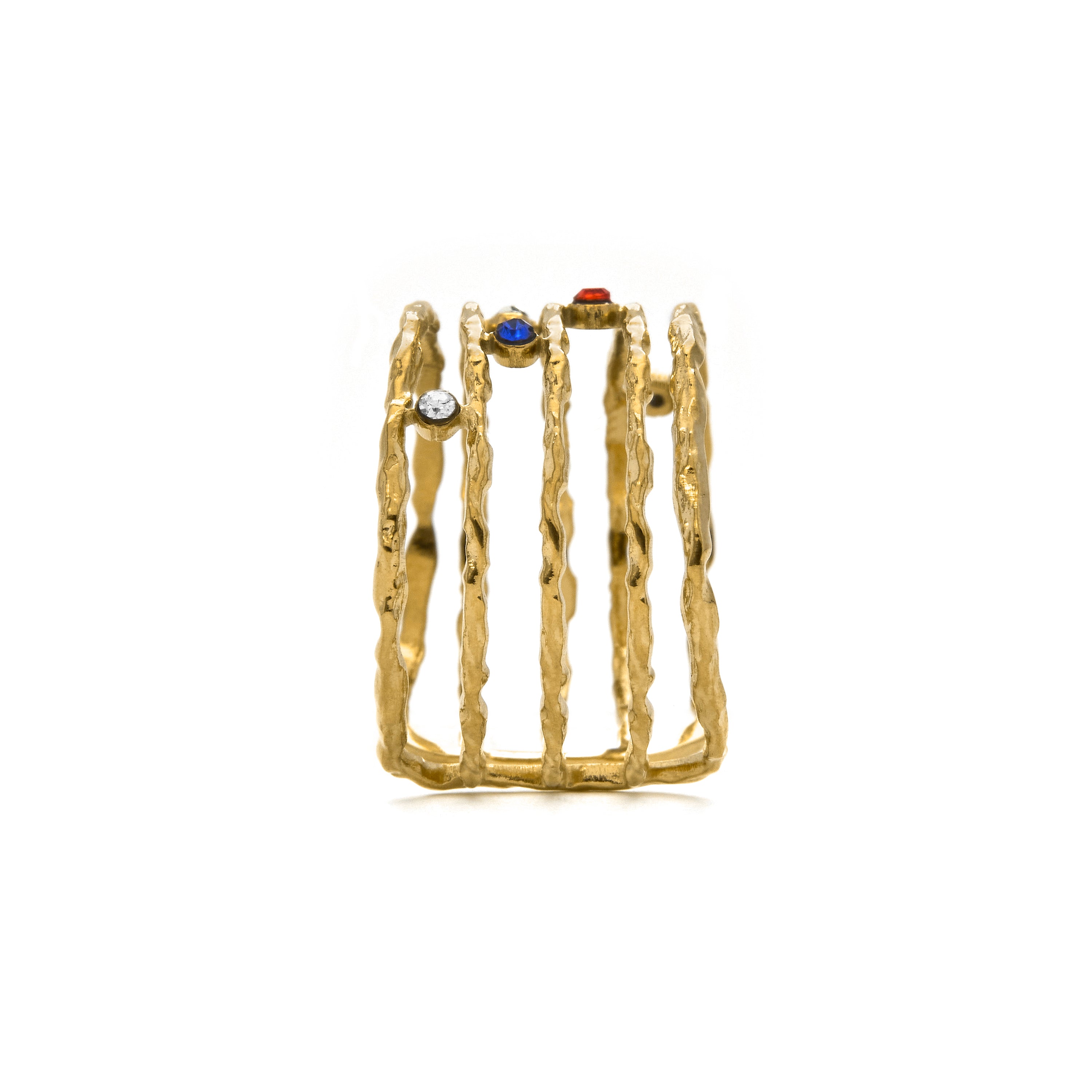 18k Yellow Gold Finish Multicolor Zircon Ring - Copply