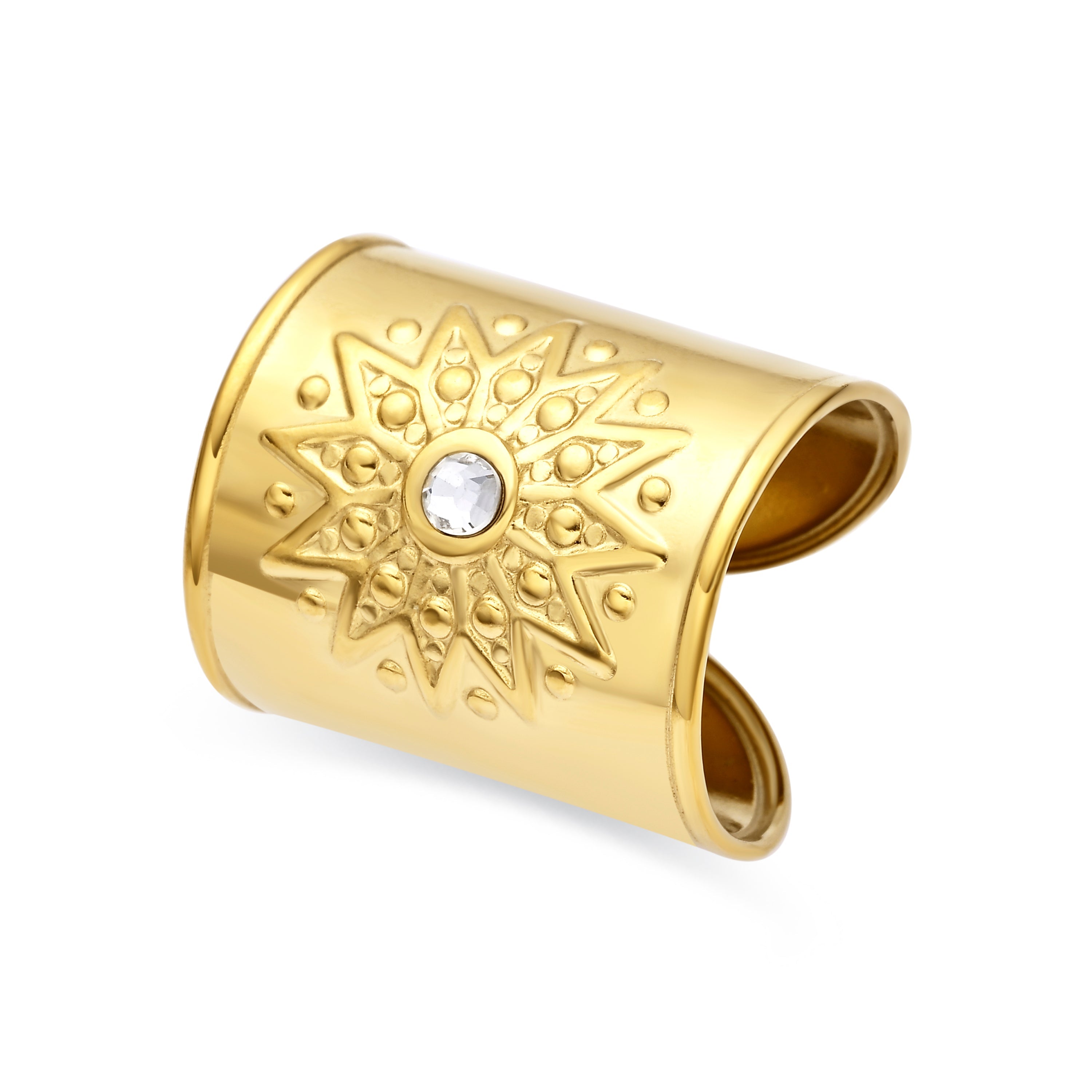 18k Yellow Gold-Plated Shimmering Zircon Ring - Himbba