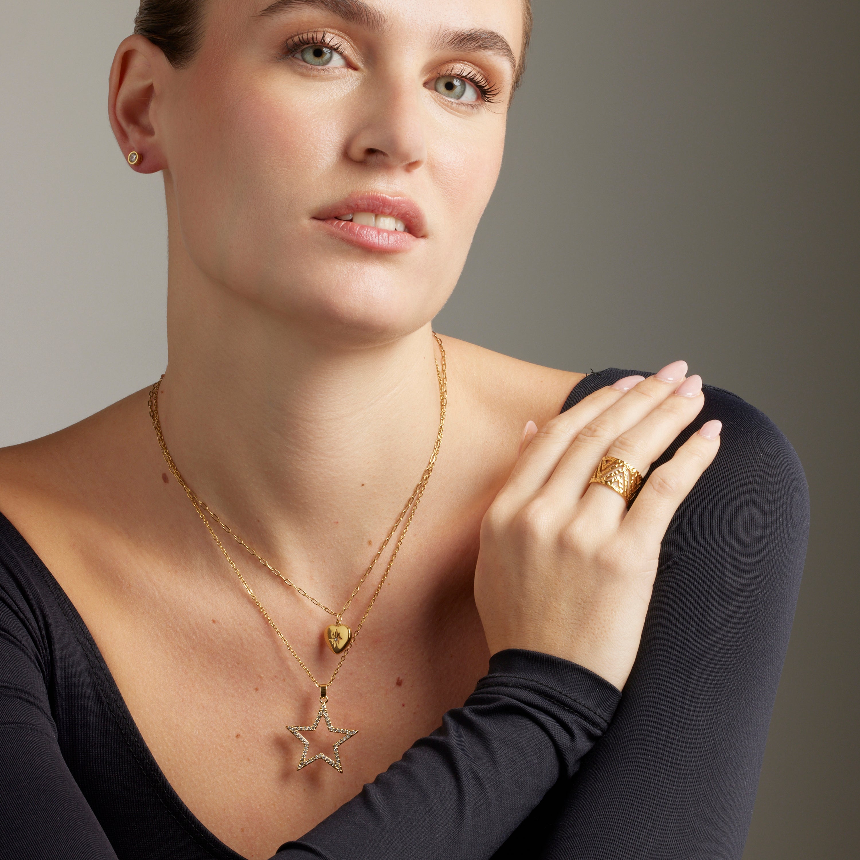 18K gold-finished necklace - Ikpo