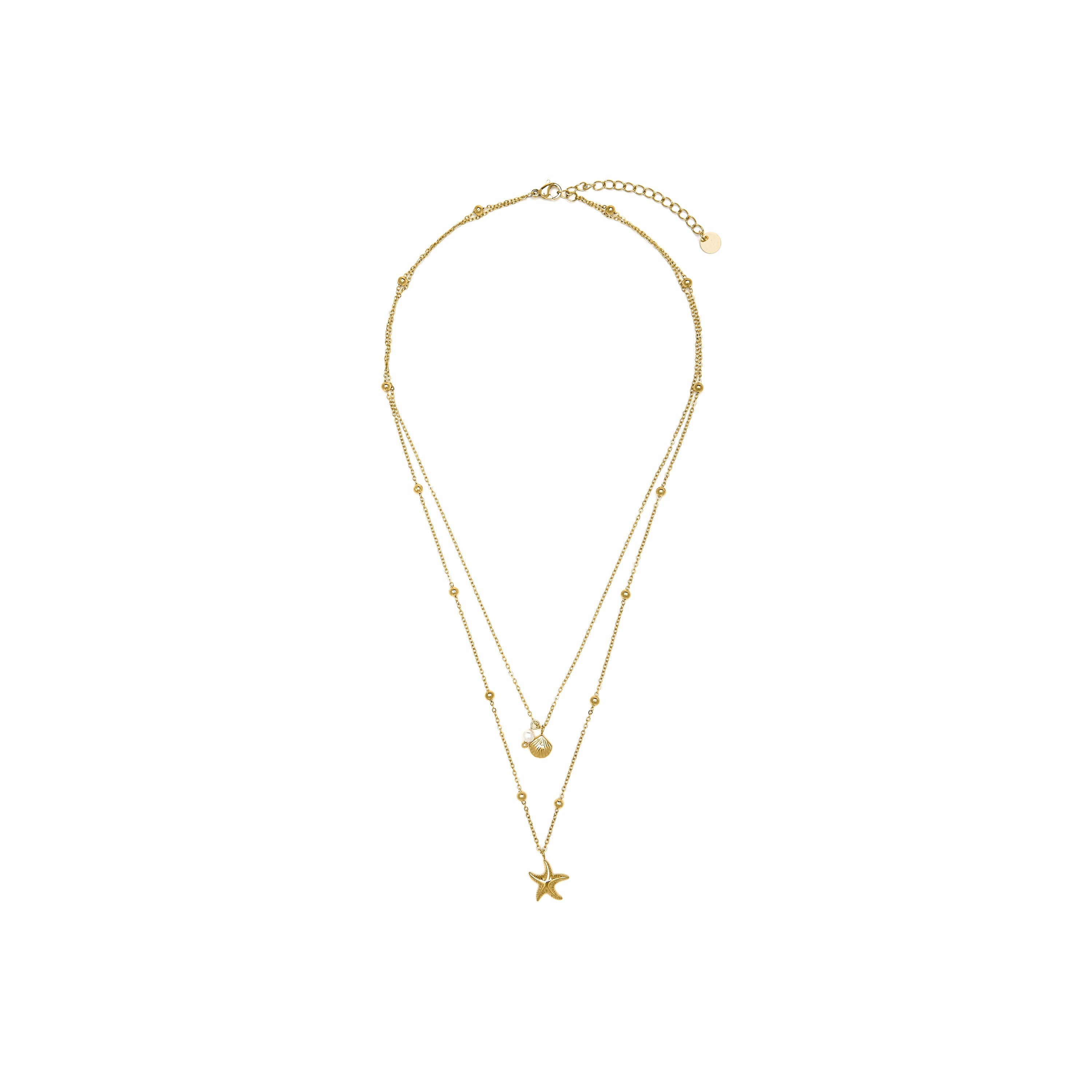 Colar com acabamento em ouro amarelo 18k e Pérola Branca - Stik
