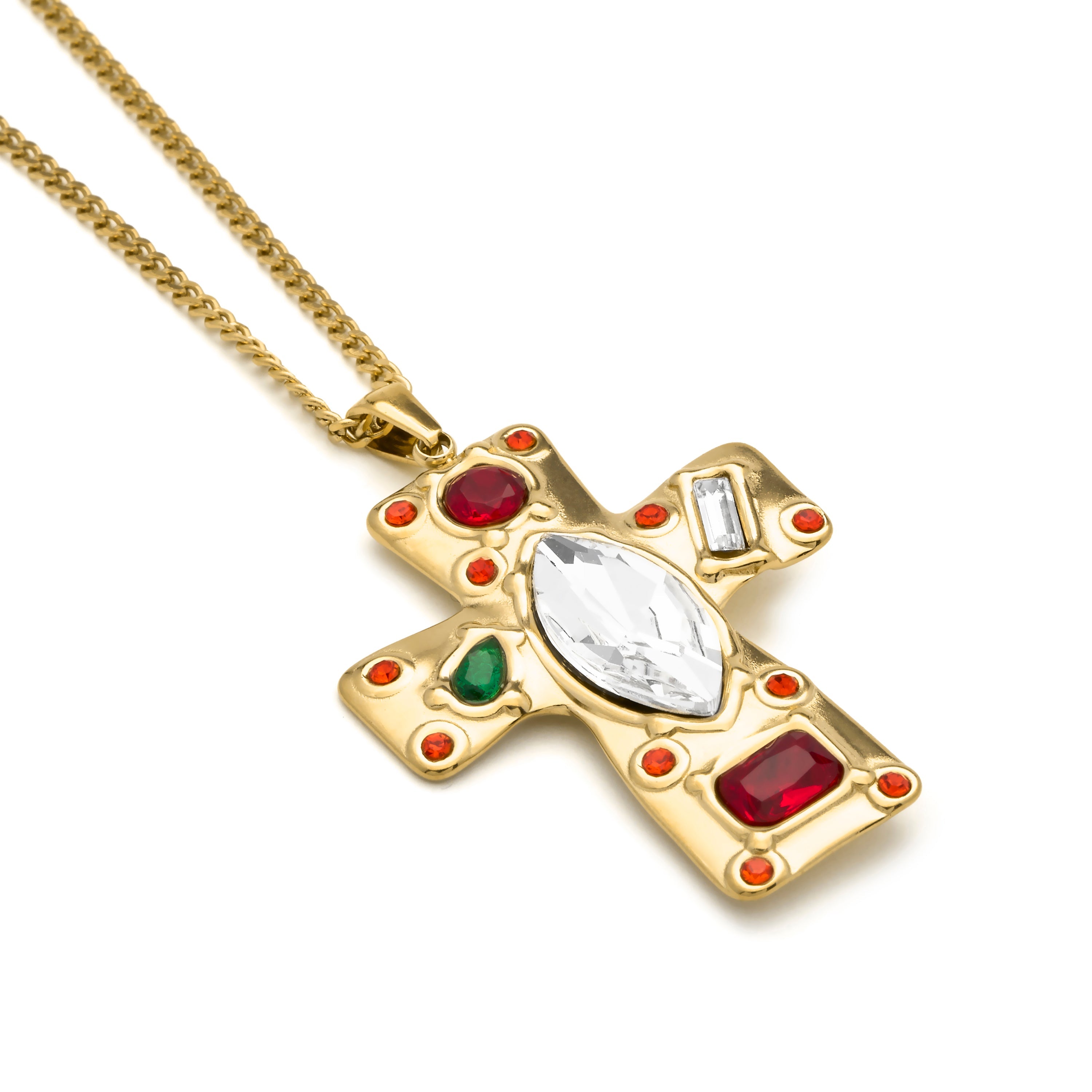 18k Yellow Gold Plated Multicolor Zirconia Necklace - Overy