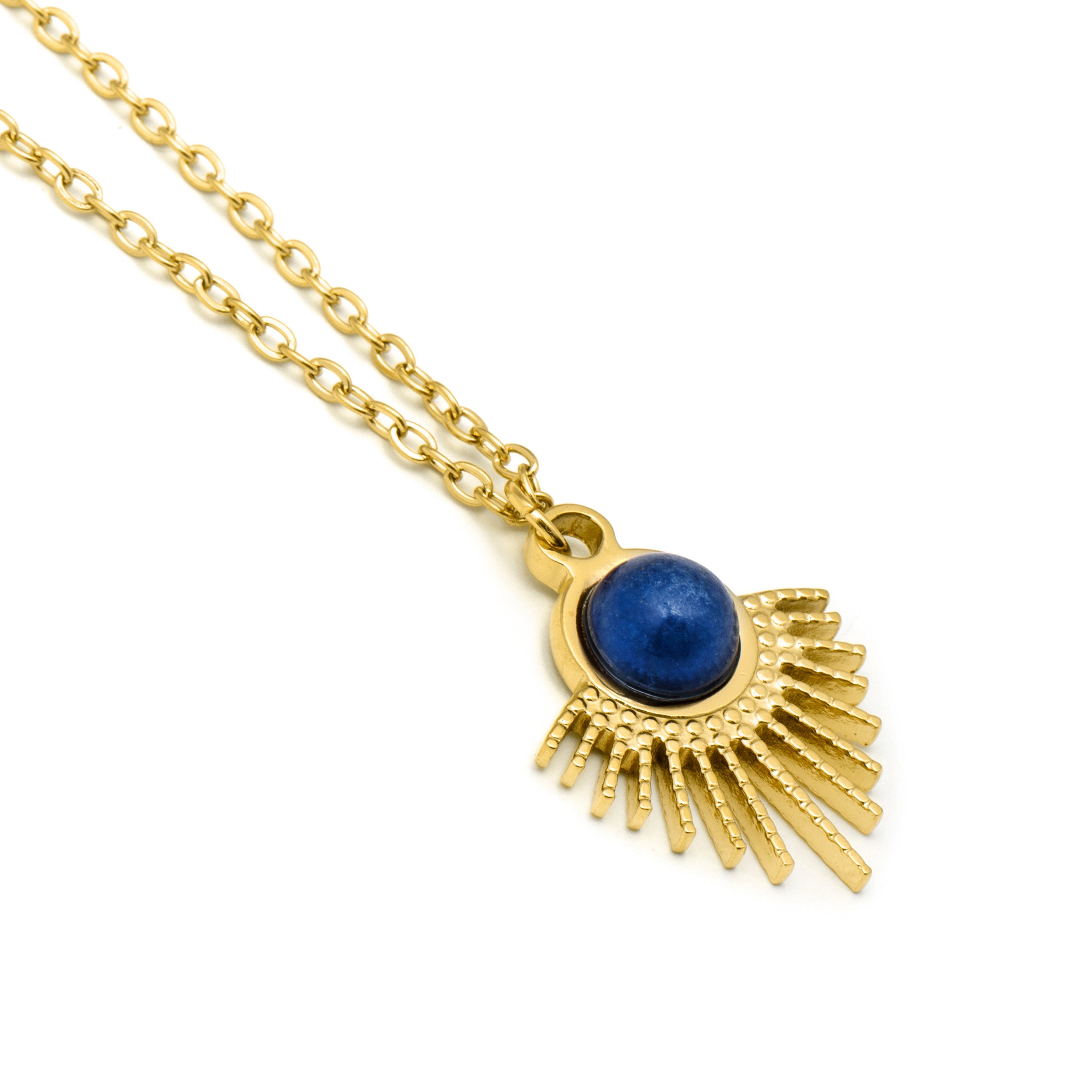 Natural Lapis Lazuli necklace finished in 18k yellow gold - Ankyo