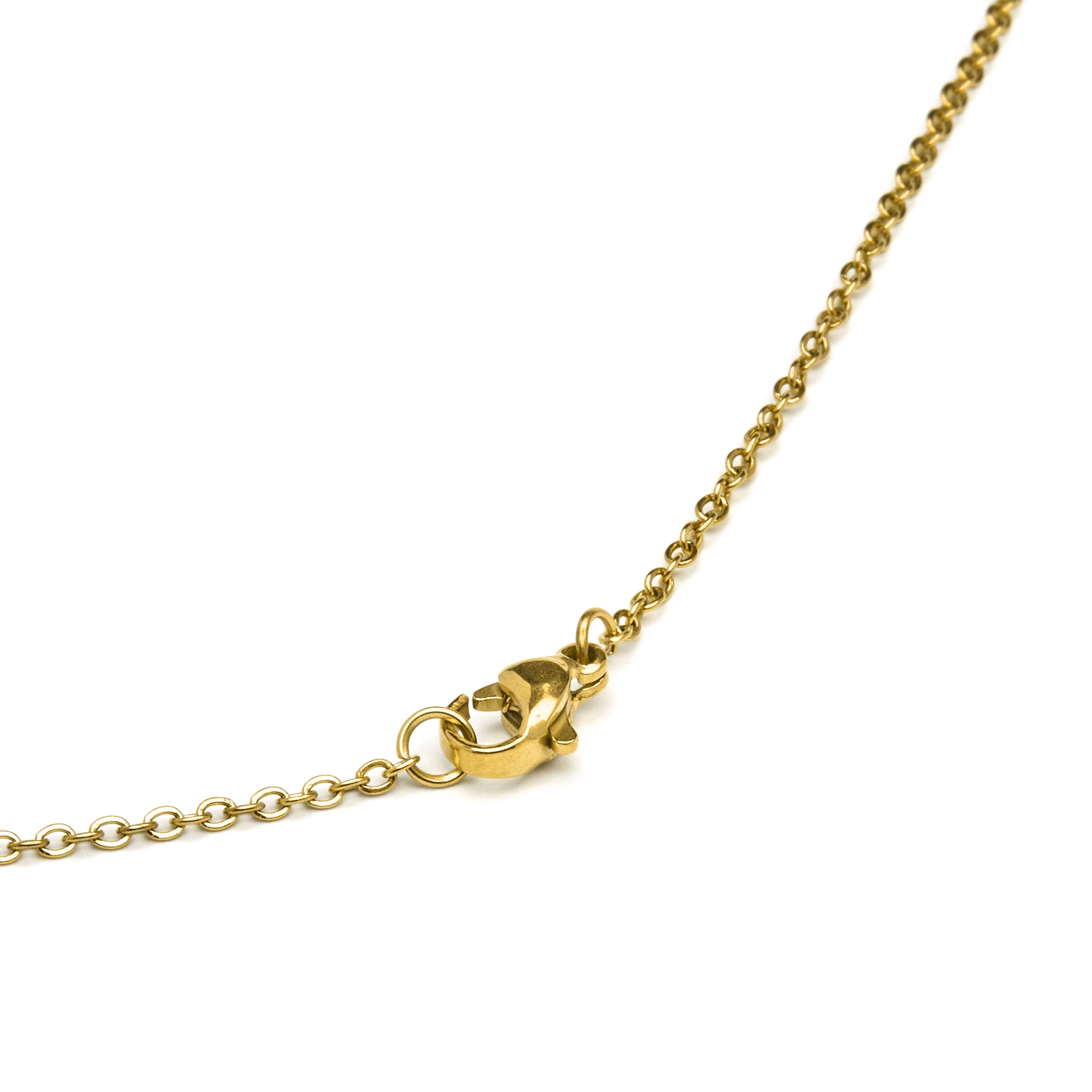 White Mother of Pearl Necklace Finished in 18K Yellow Gold - Alphabet