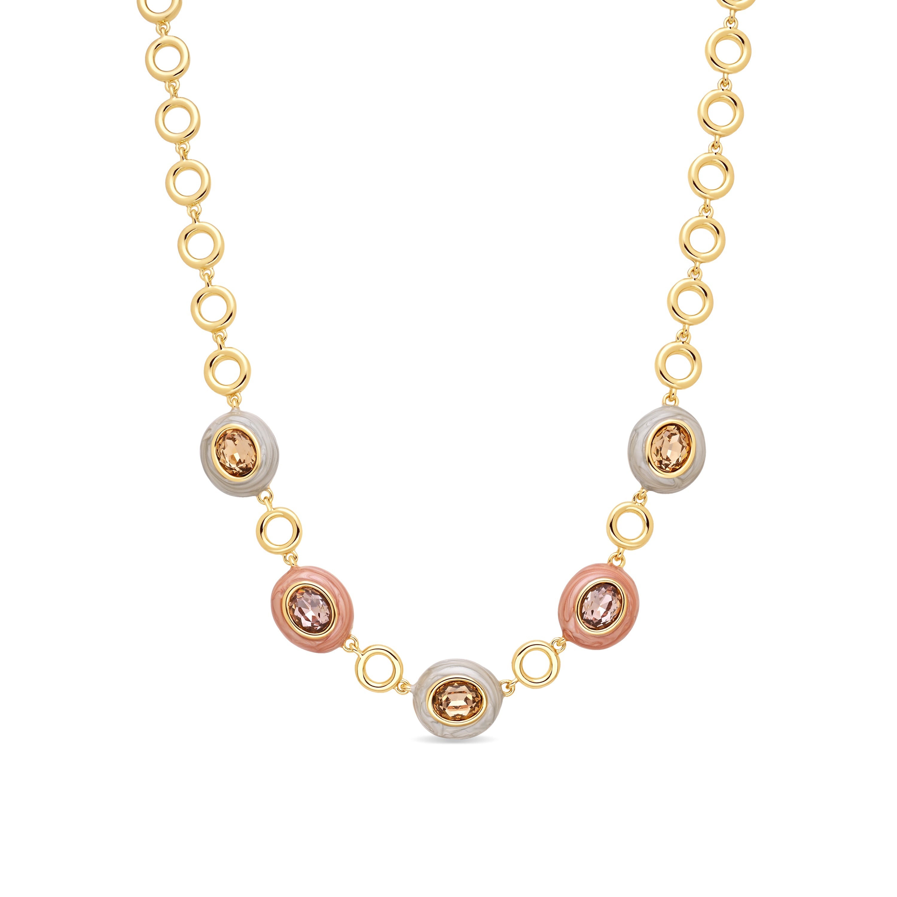 18k yellow gold-finished Brown Crystal Necklace - Amarke