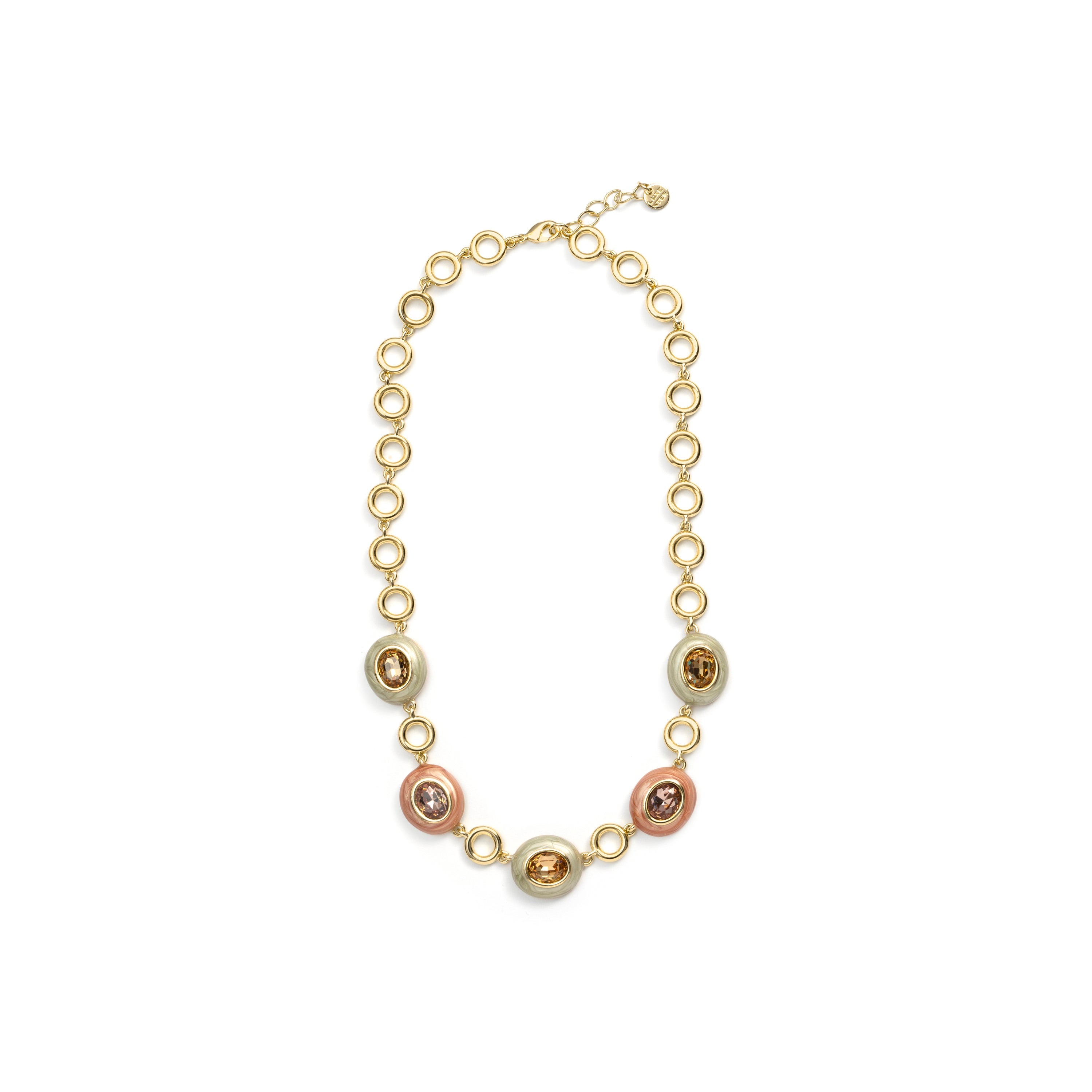 18k yellow gold-finished Brown Crystal Necklace - Amarke