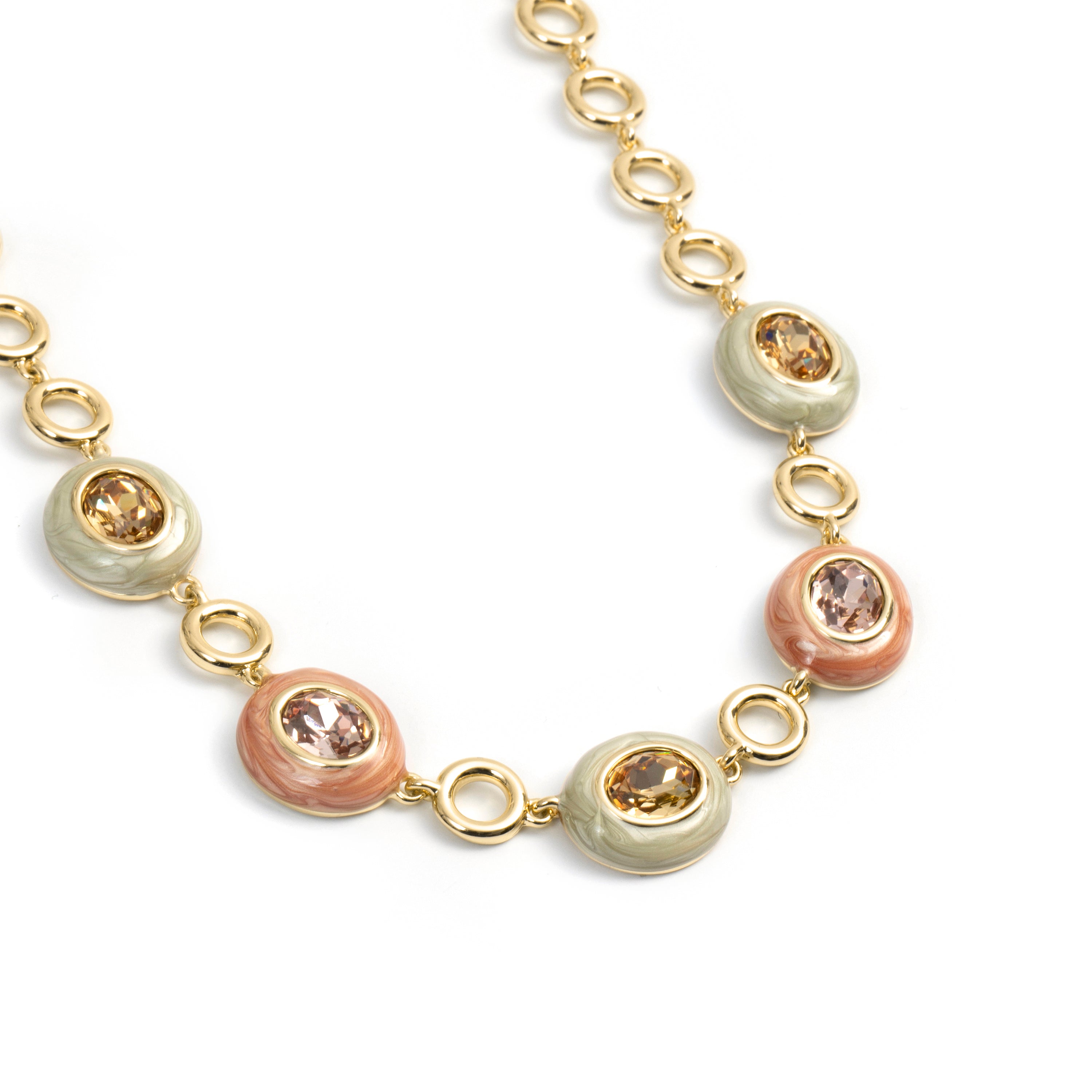 18k yellow gold-finished Brown Crystal Necklace - Amarke