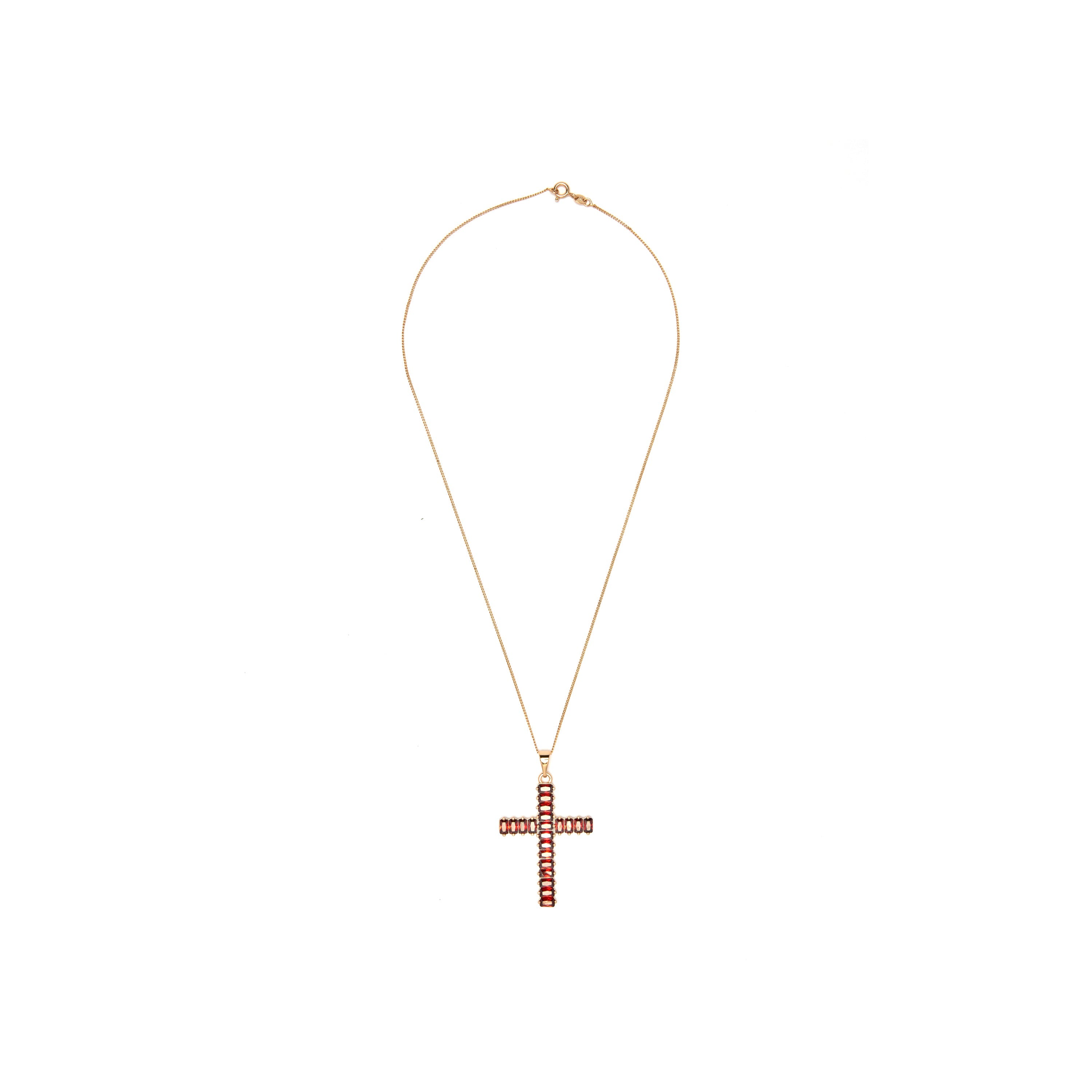 Garnet Cubic Zirconia Necklace finished in 18k yellow gold - Casiro