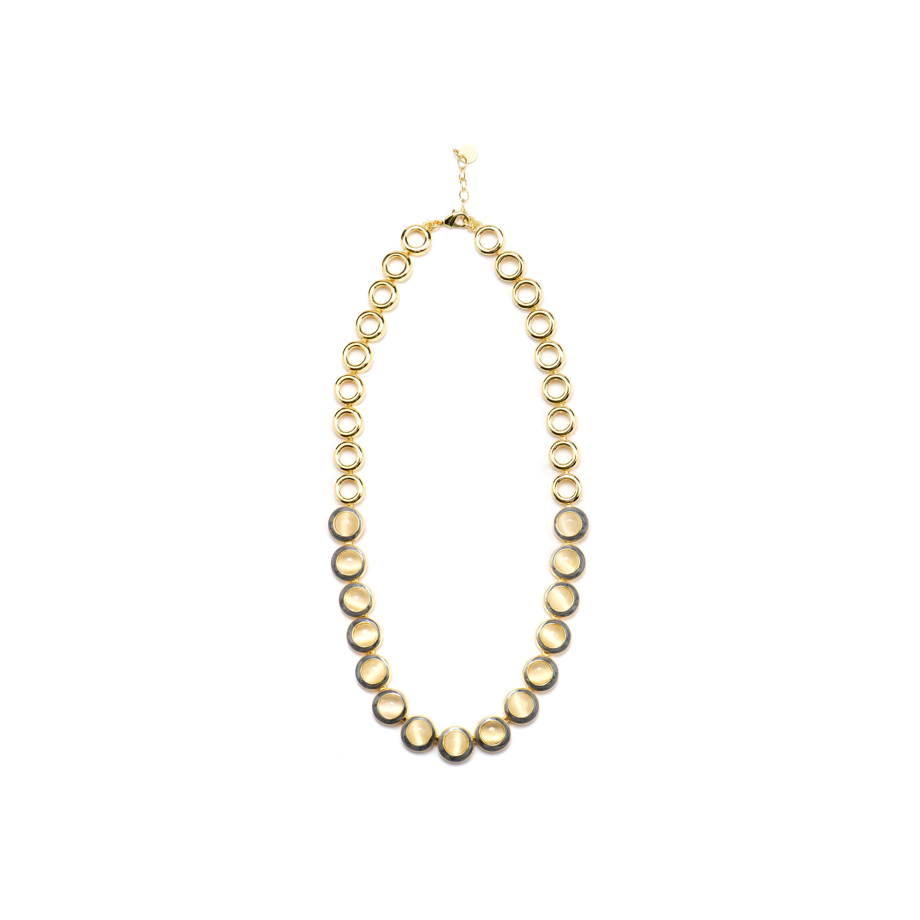 18k Gold Finish Cat's Eye Necklace - Nawil