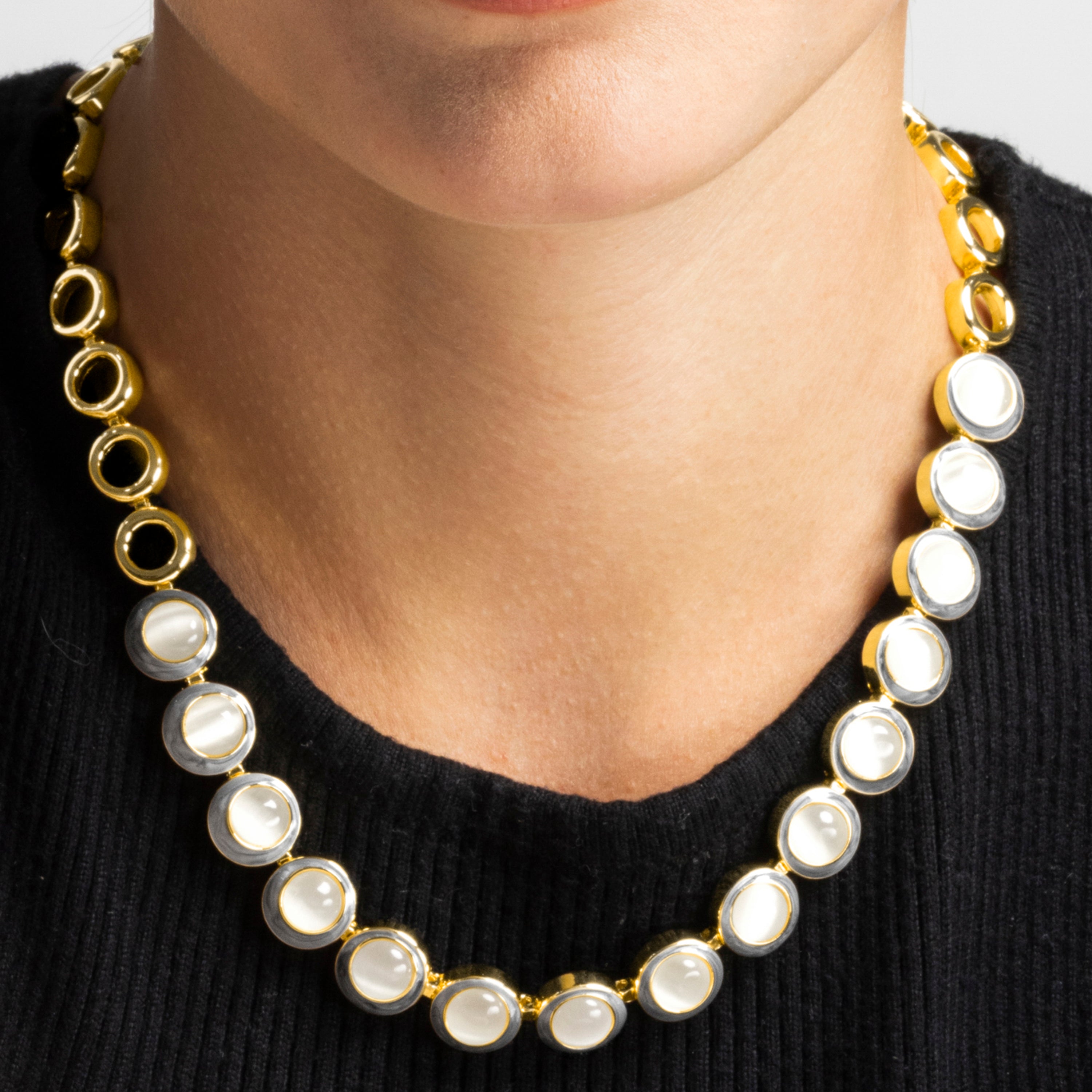 18k Gold Finish Cat's Eye Necklace - Nawil