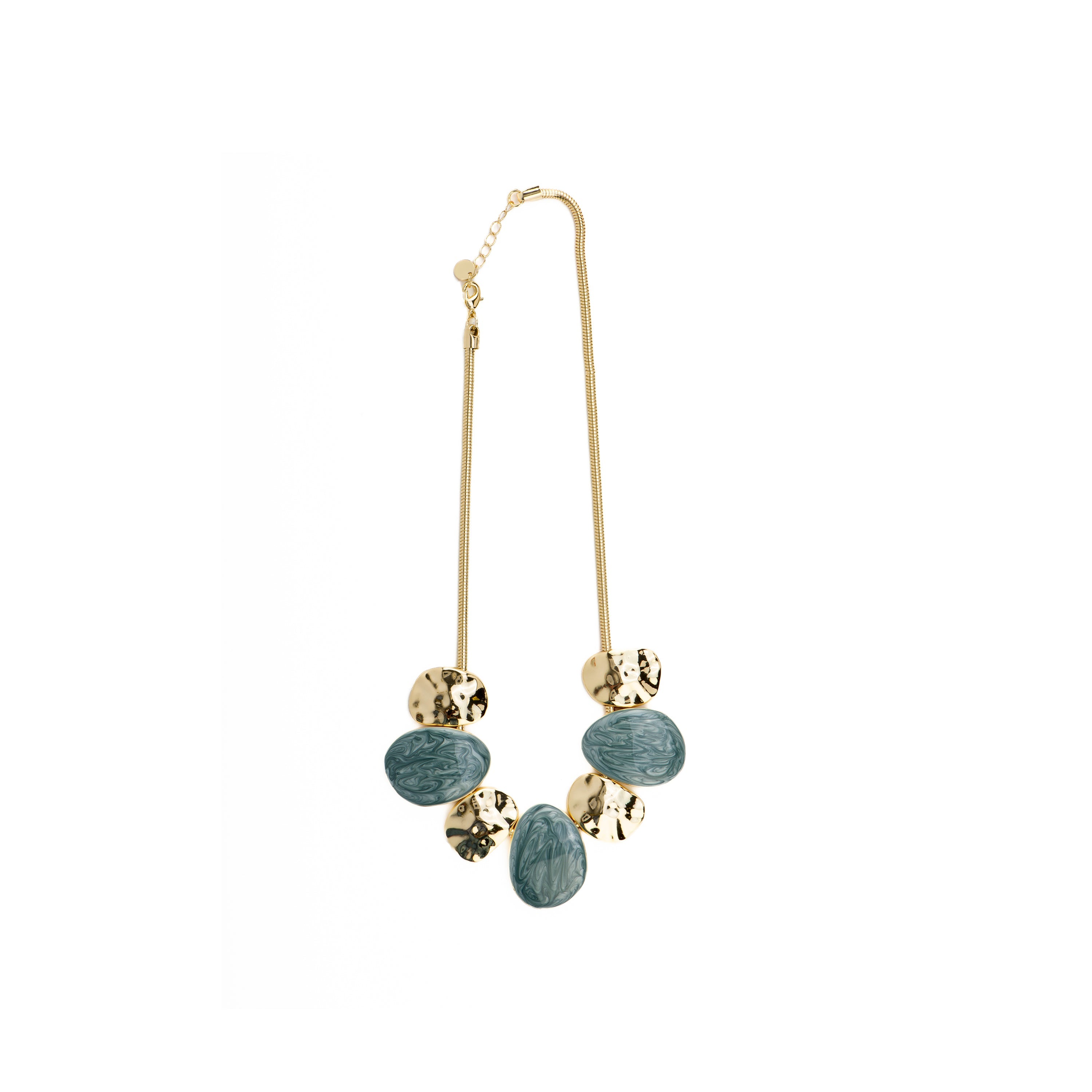 Necklace with Blue Lacquer 18k gold finish - Gori
