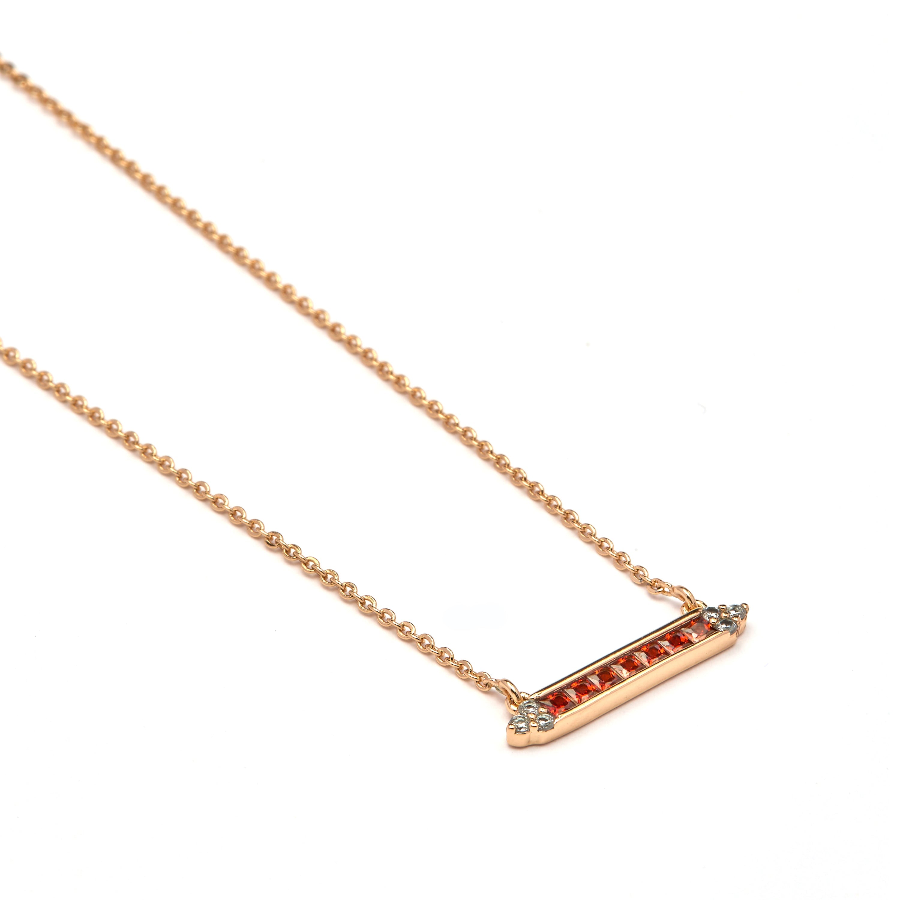 Collar de Circonita Multicolor acabado en oro amarillo de 18k - Yibbu