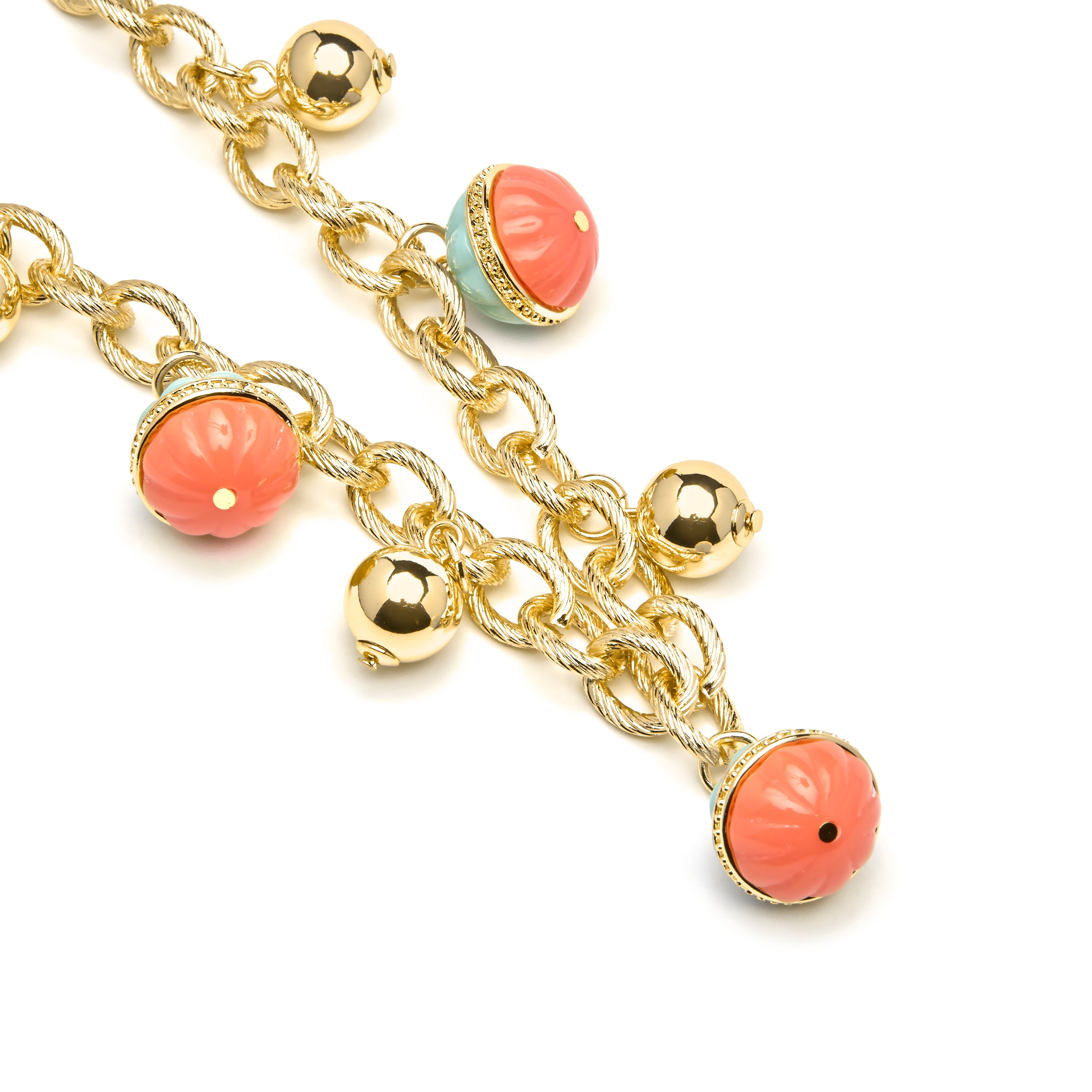 Derko Multicolor Resin Necklace with 18k yellow gold finish
