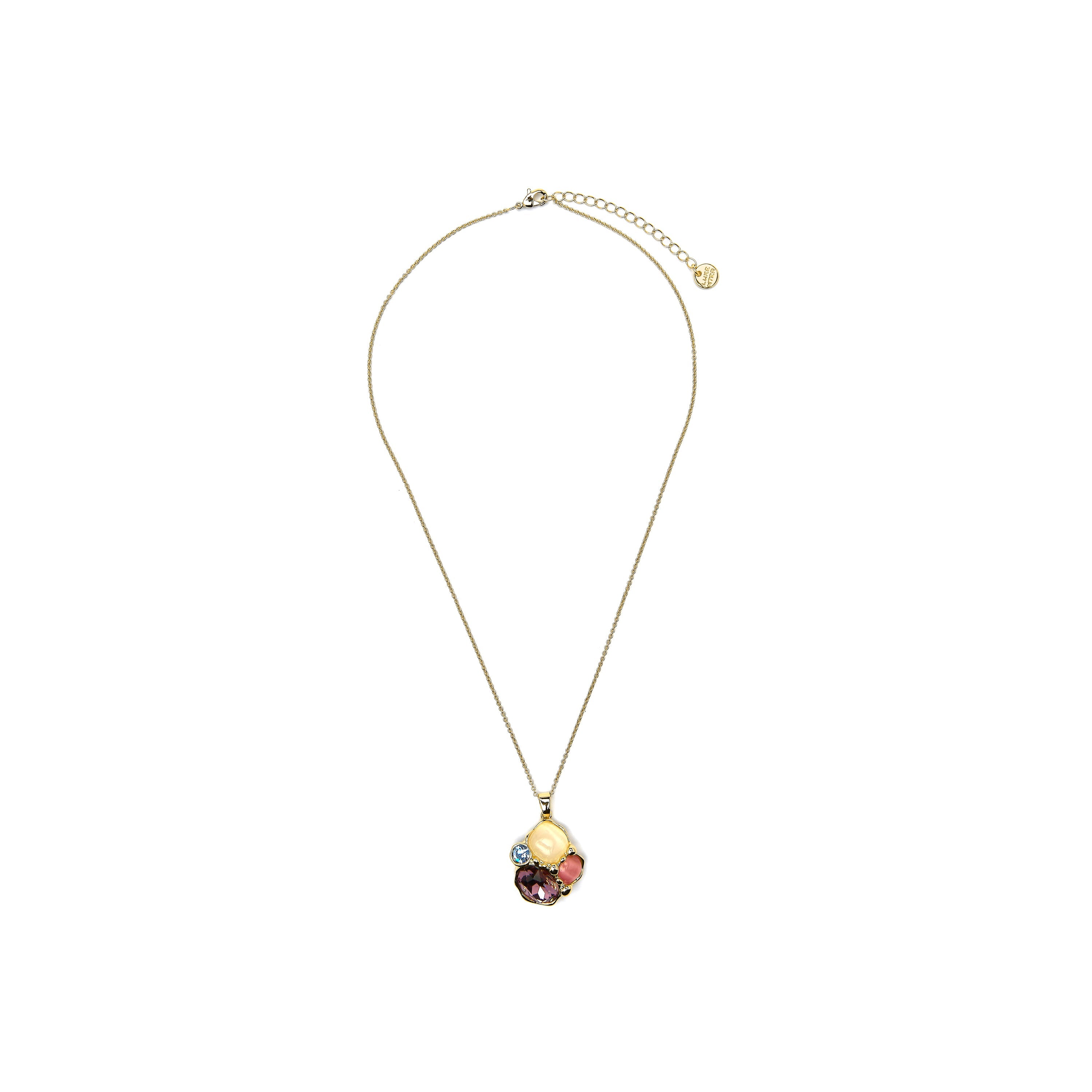 Colar em ouro amarelo 18k e cristal roxo - Nedla