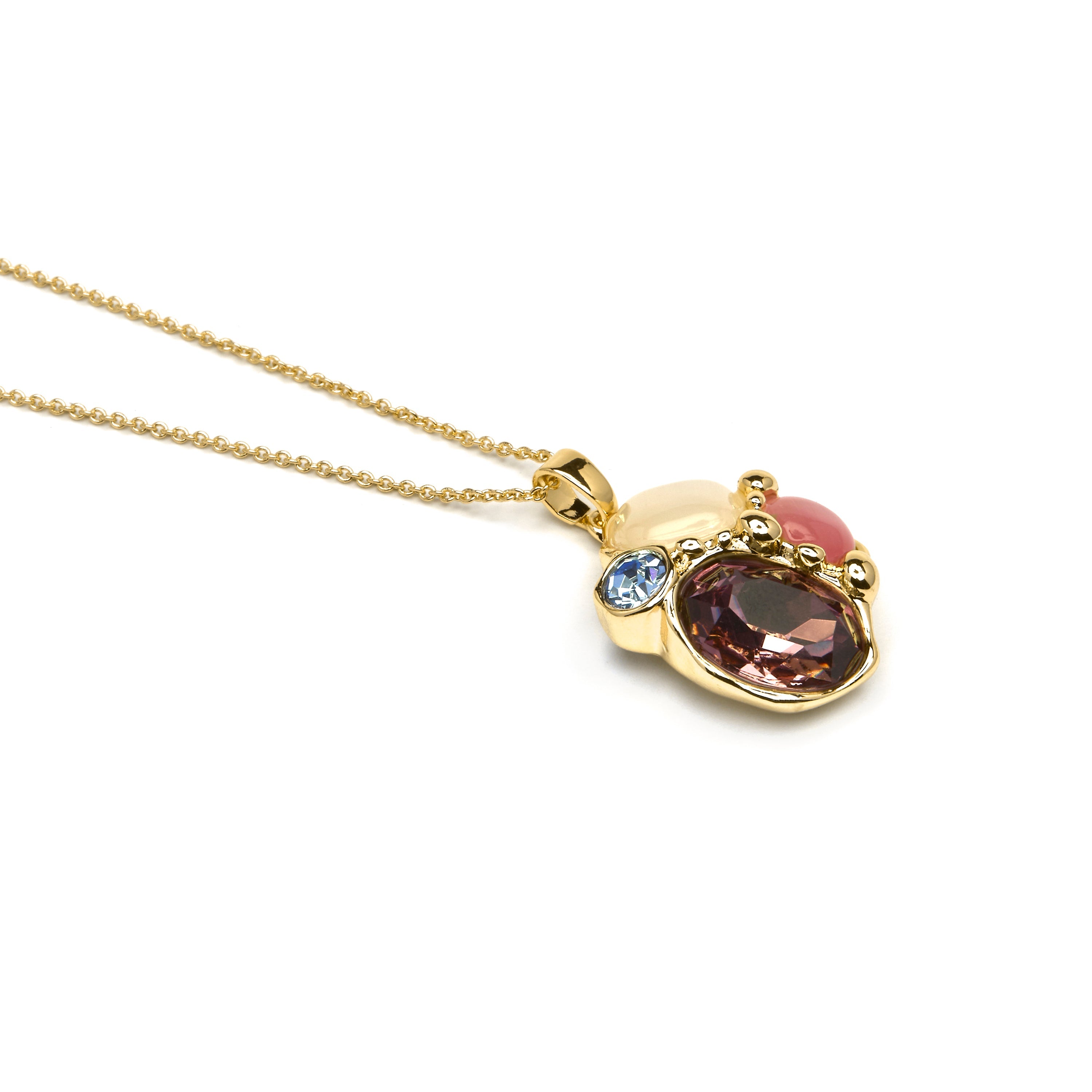 Colar em ouro amarelo 18k e cristal roxo - Nedla