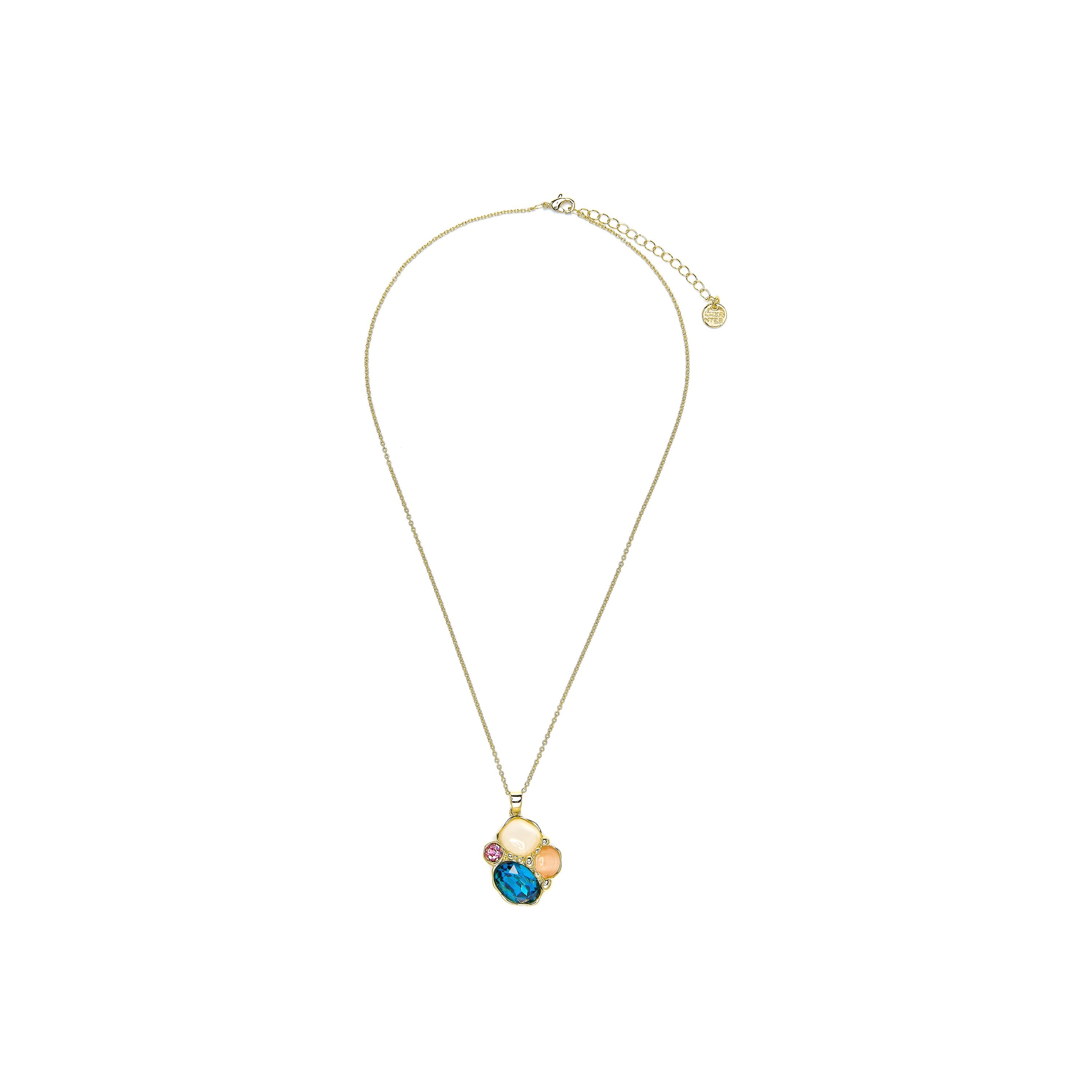 Nedla Green Crystal Necklace in 18k yellow gold finish