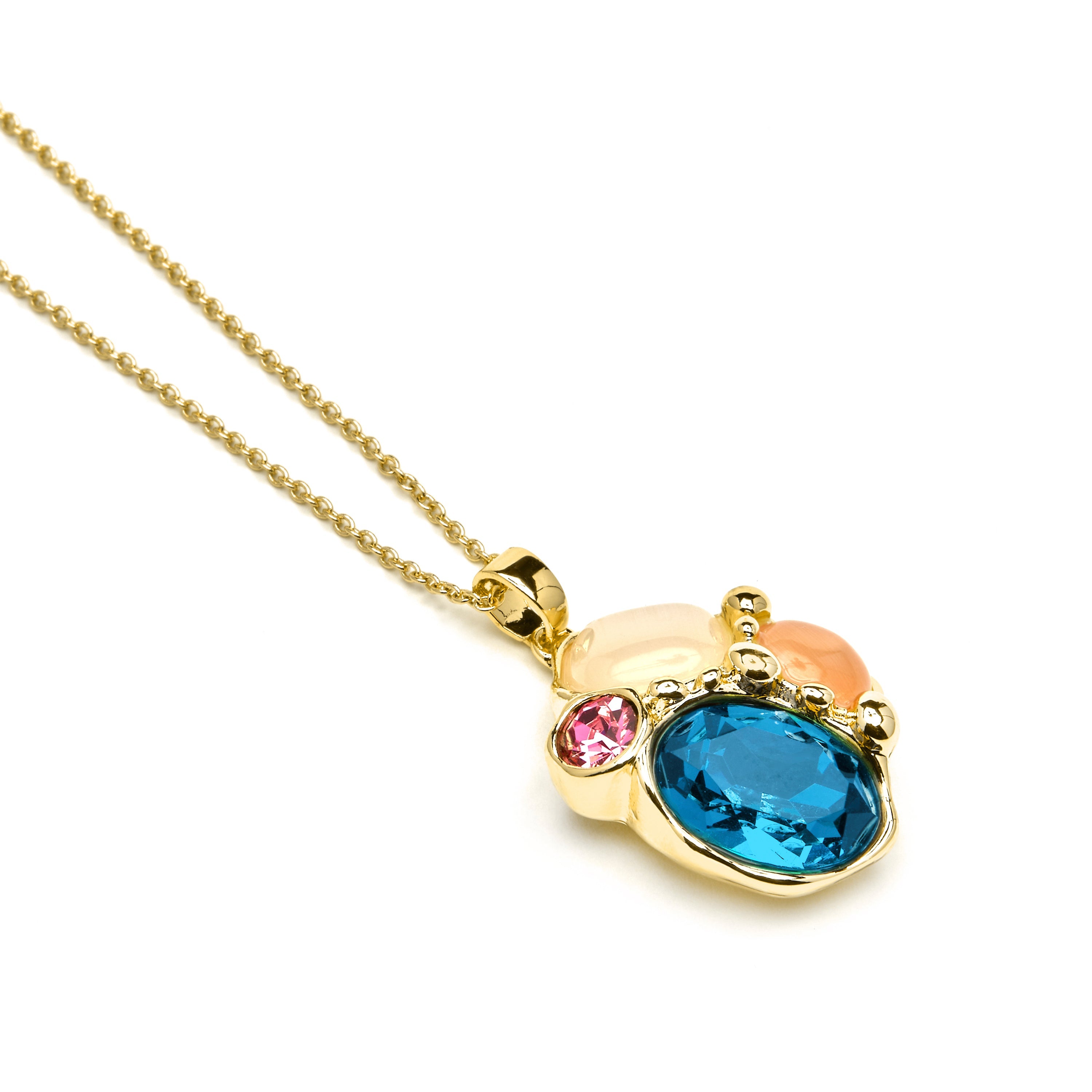 Nedla Green Crystal Necklace in 18k yellow gold finish