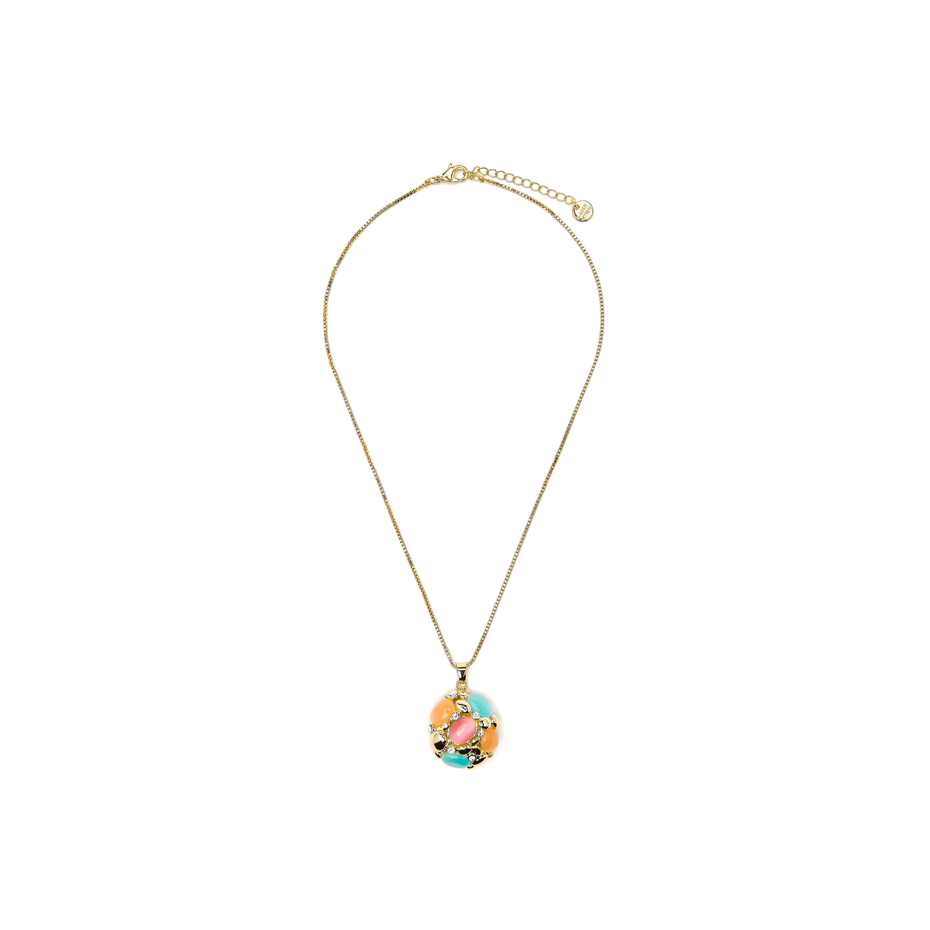 Colar Shyal em Olho de Gato Multicolorido com acabamento em ouro amarelo 18k