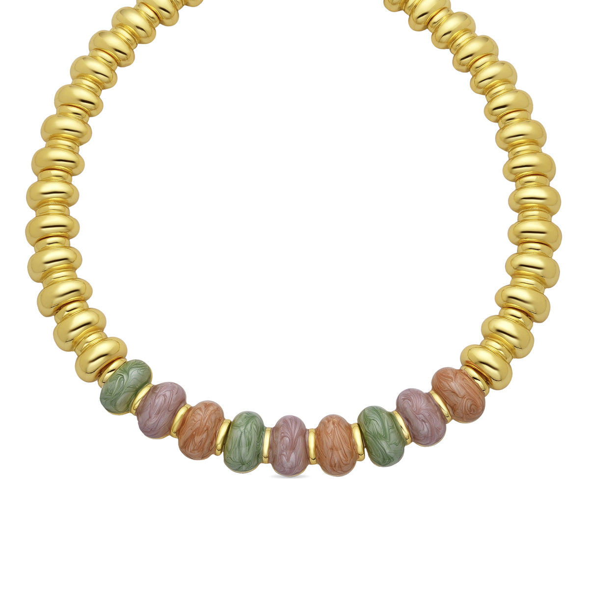 Ismaly Violet Resin Necklace with 18k Yellow Gold Finish