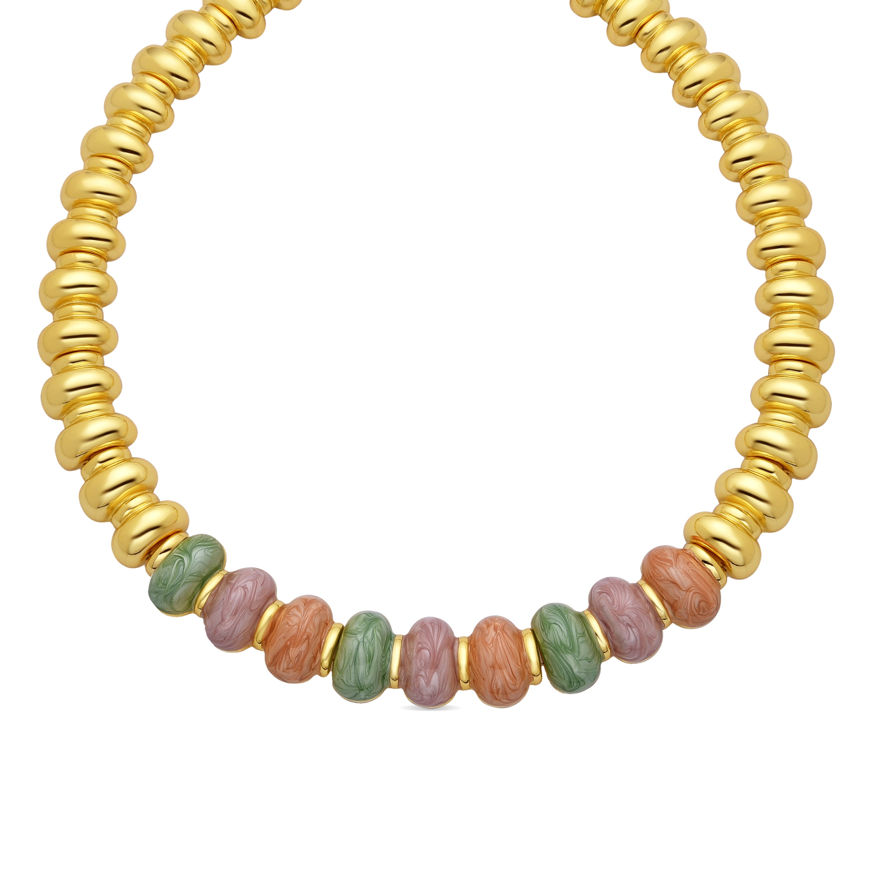 Ismaly Violet Resin Necklace with 18k Yellow Gold Finish