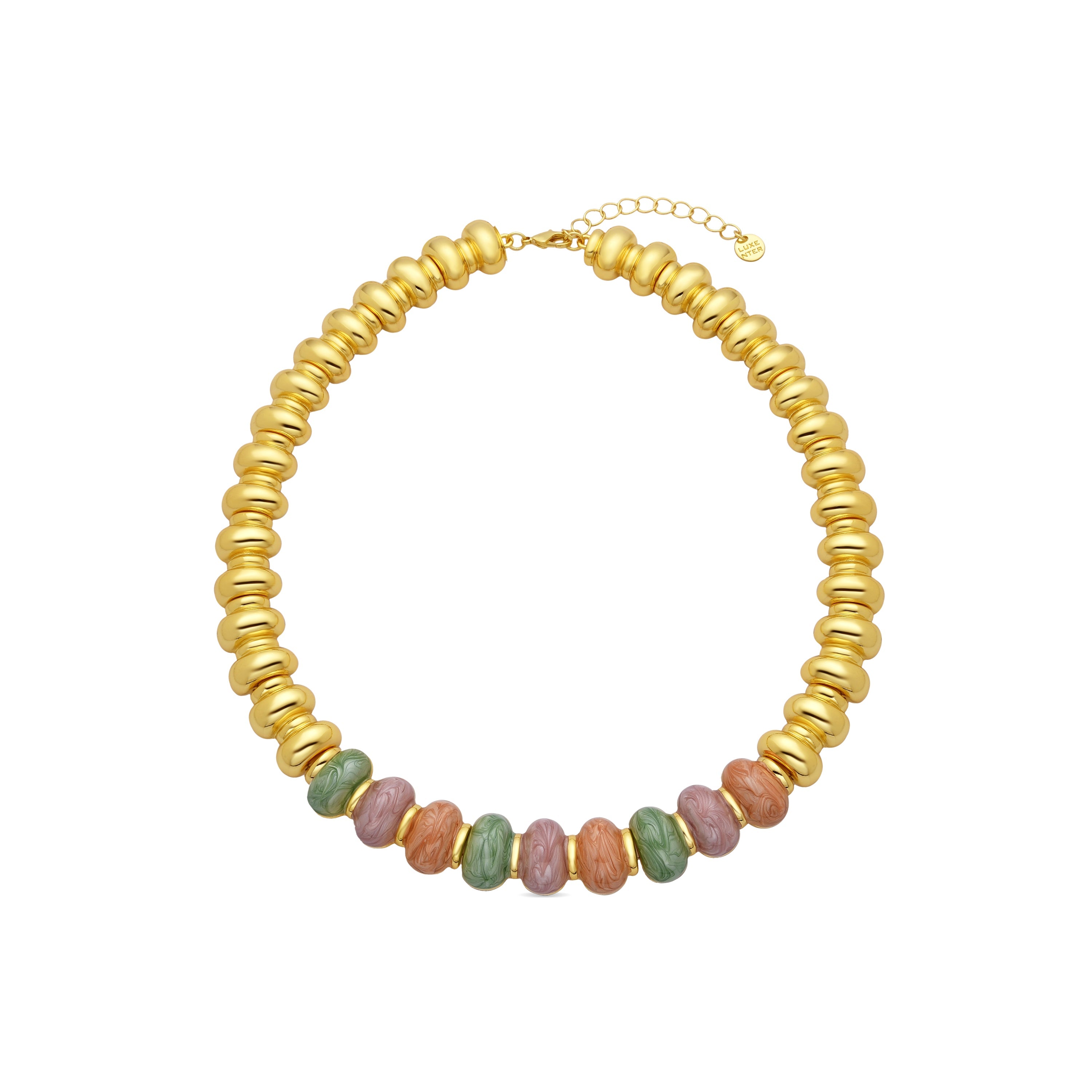 Ismaly Violet Resin Necklace with 18k Yellow Gold Finish