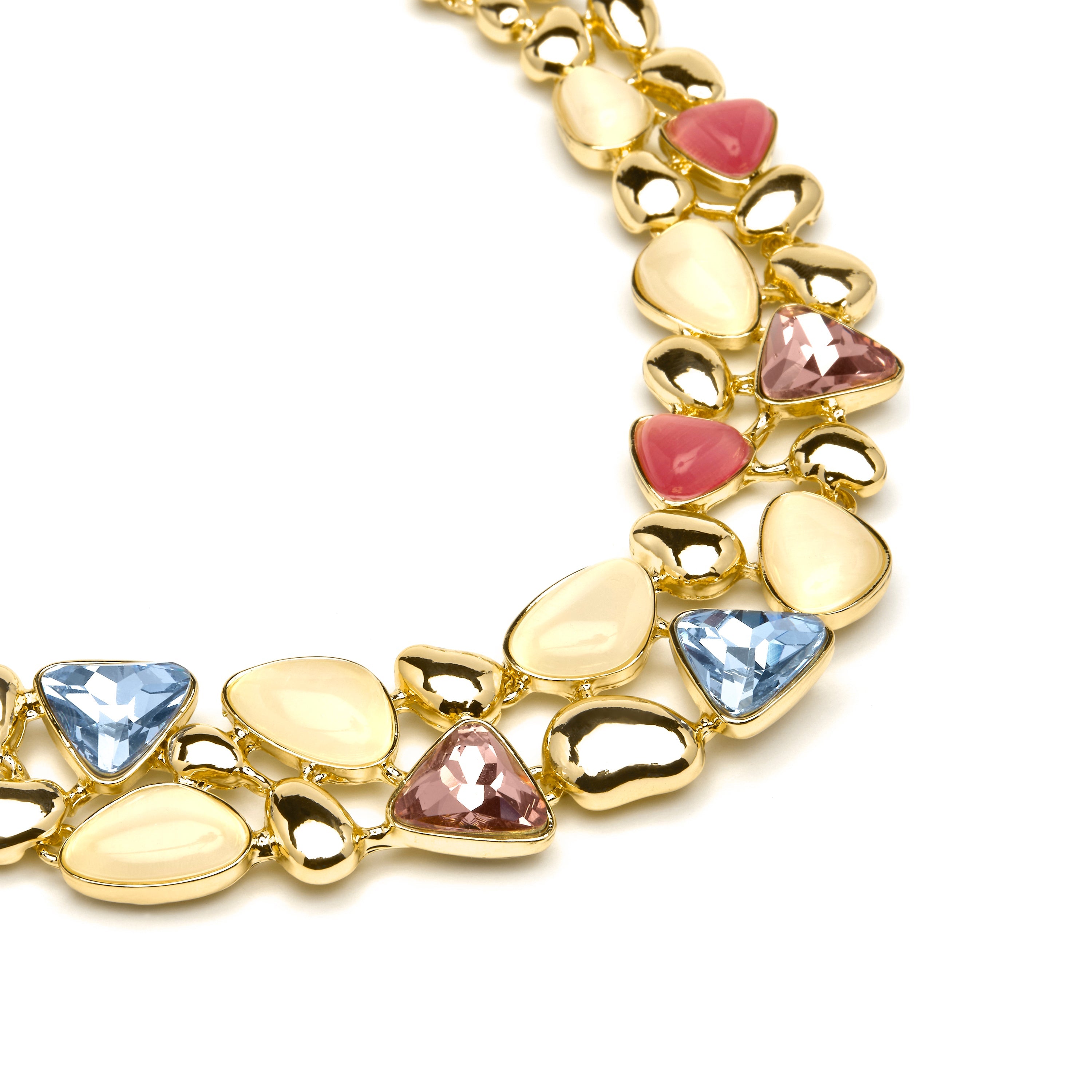 18k yellow gold and multicolor crystal necklace - Naxmo