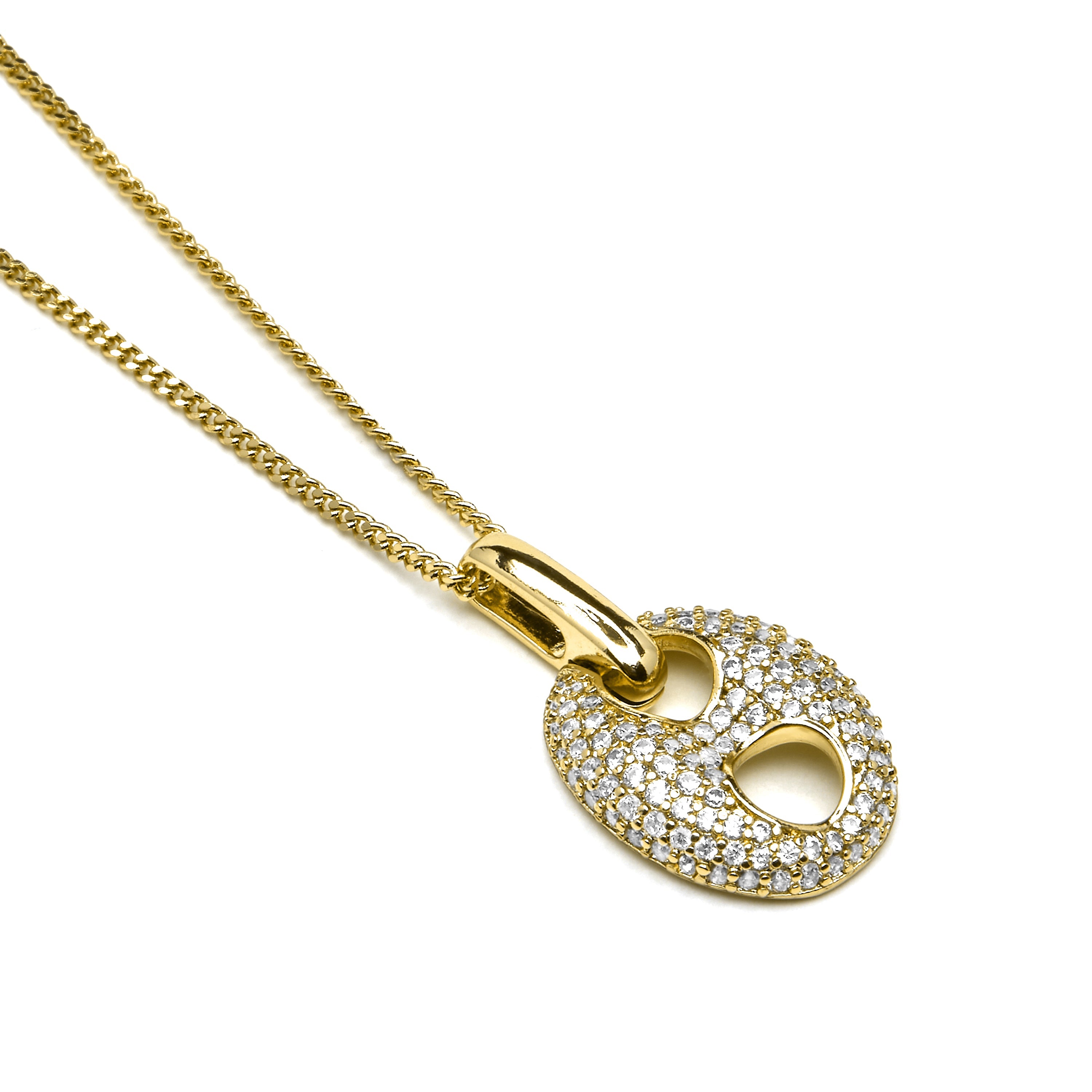 18k yellow gold finish necklace with brilliant zirconia - Dim