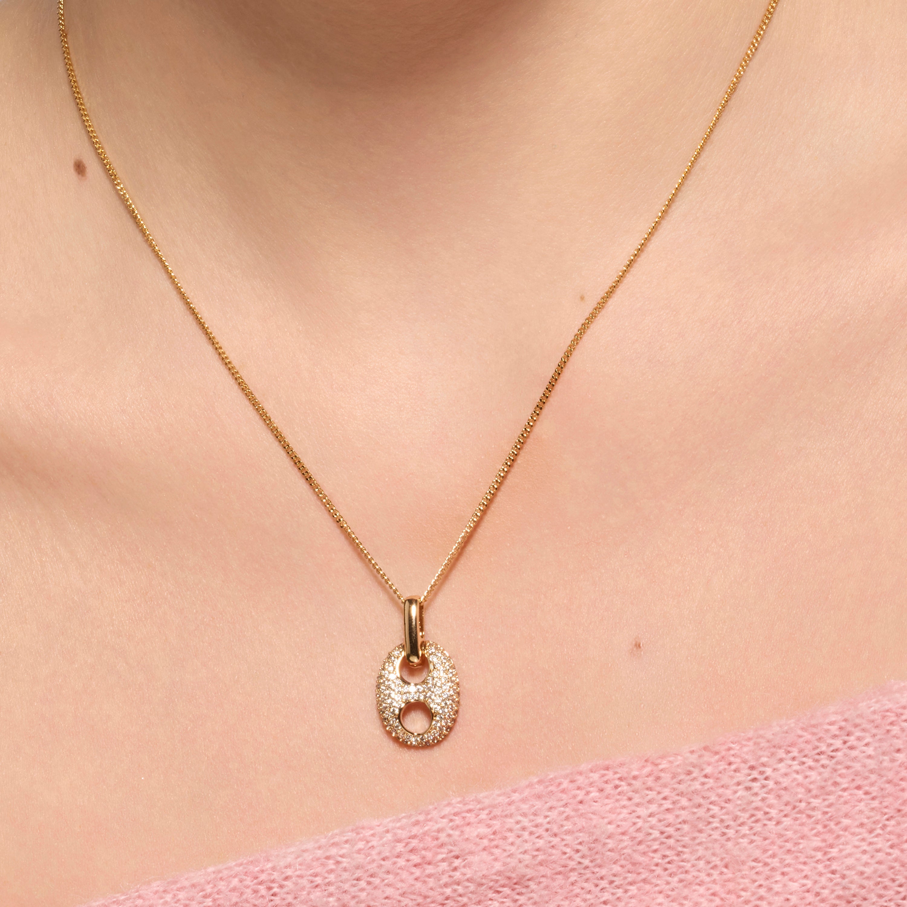 18k yellow gold finish necklace with brilliant zirconia - Dim