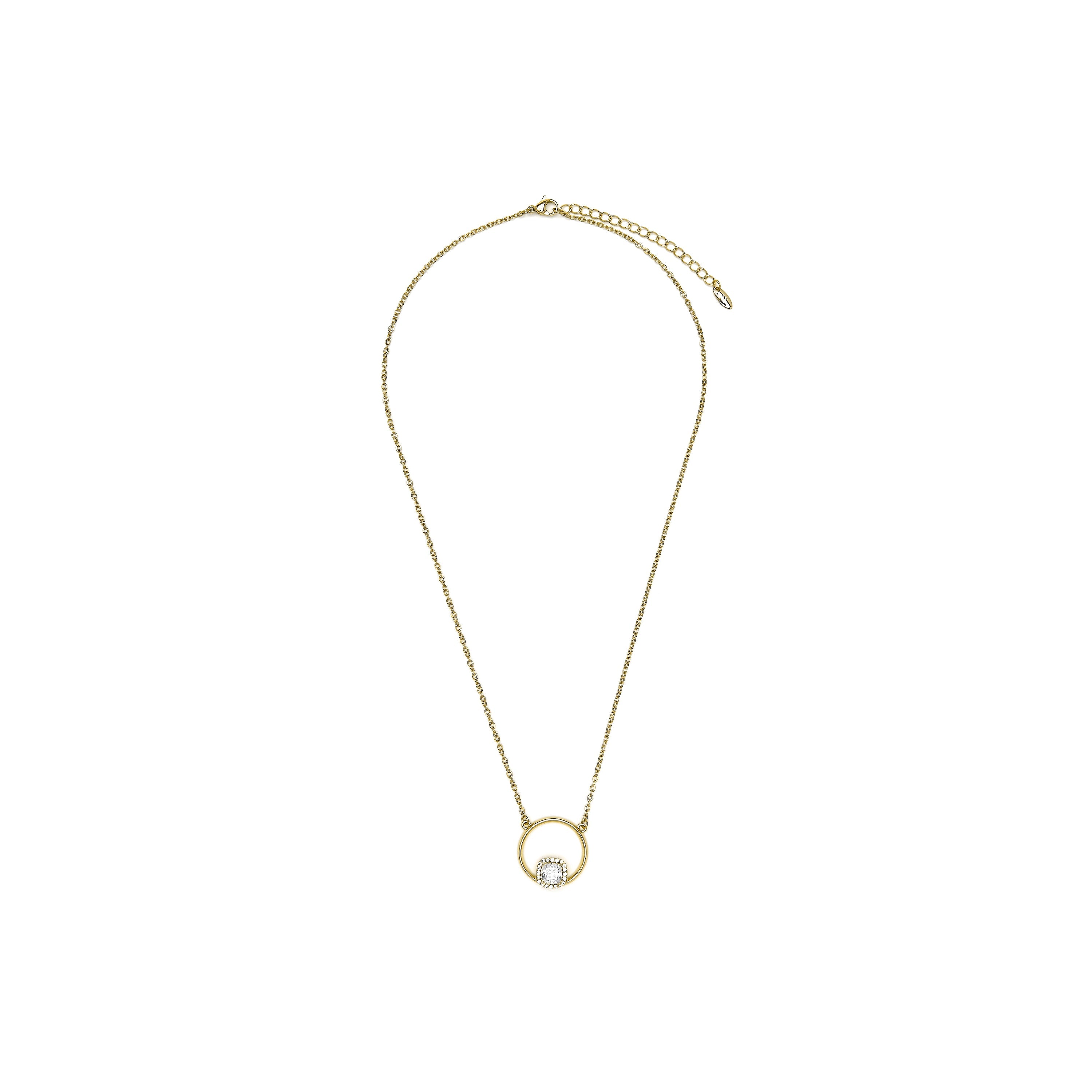 18k yellow gold finish necklace with brilliant zirconia - Onraya