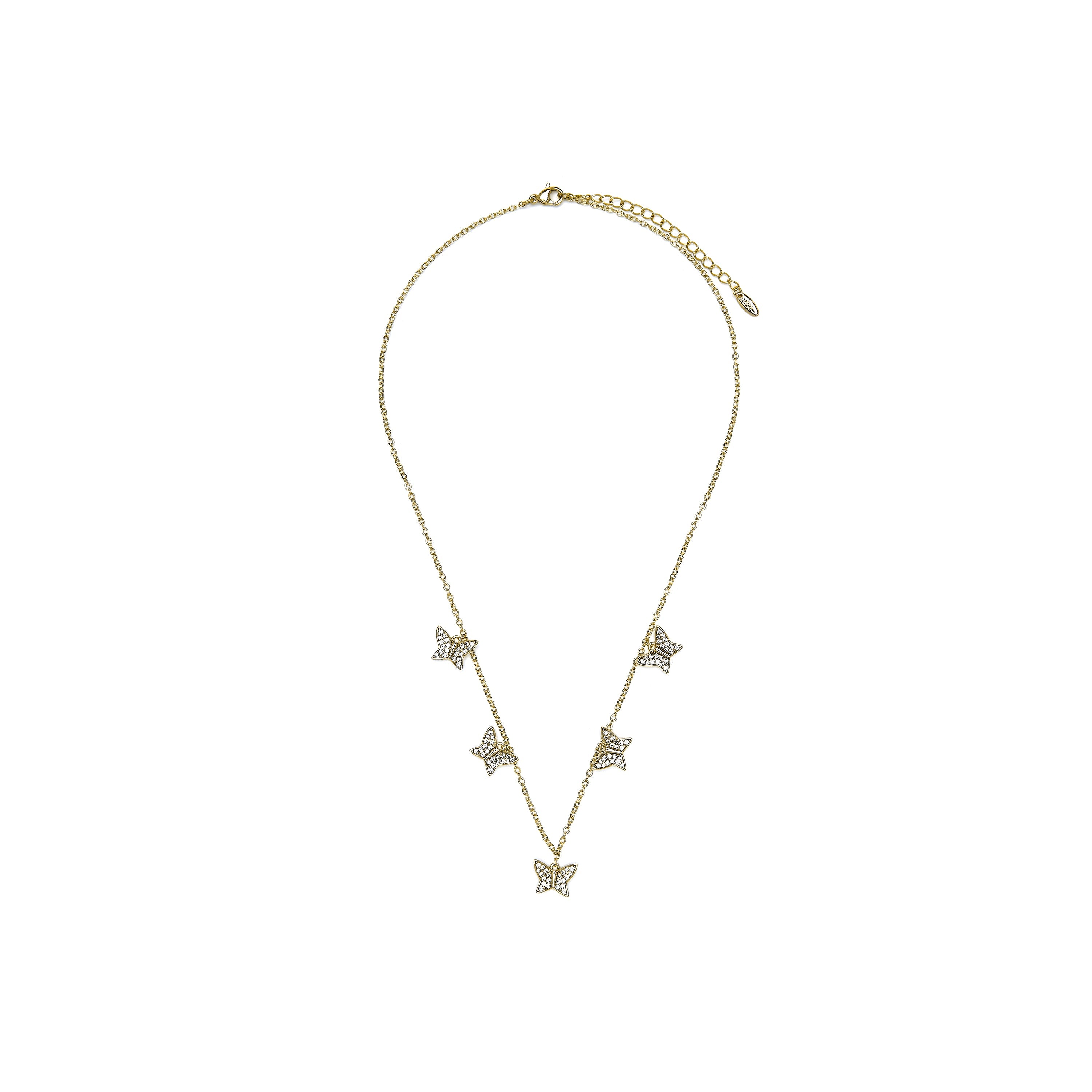 18k yellow gold finish necklace with brilliant zirconia - Shang