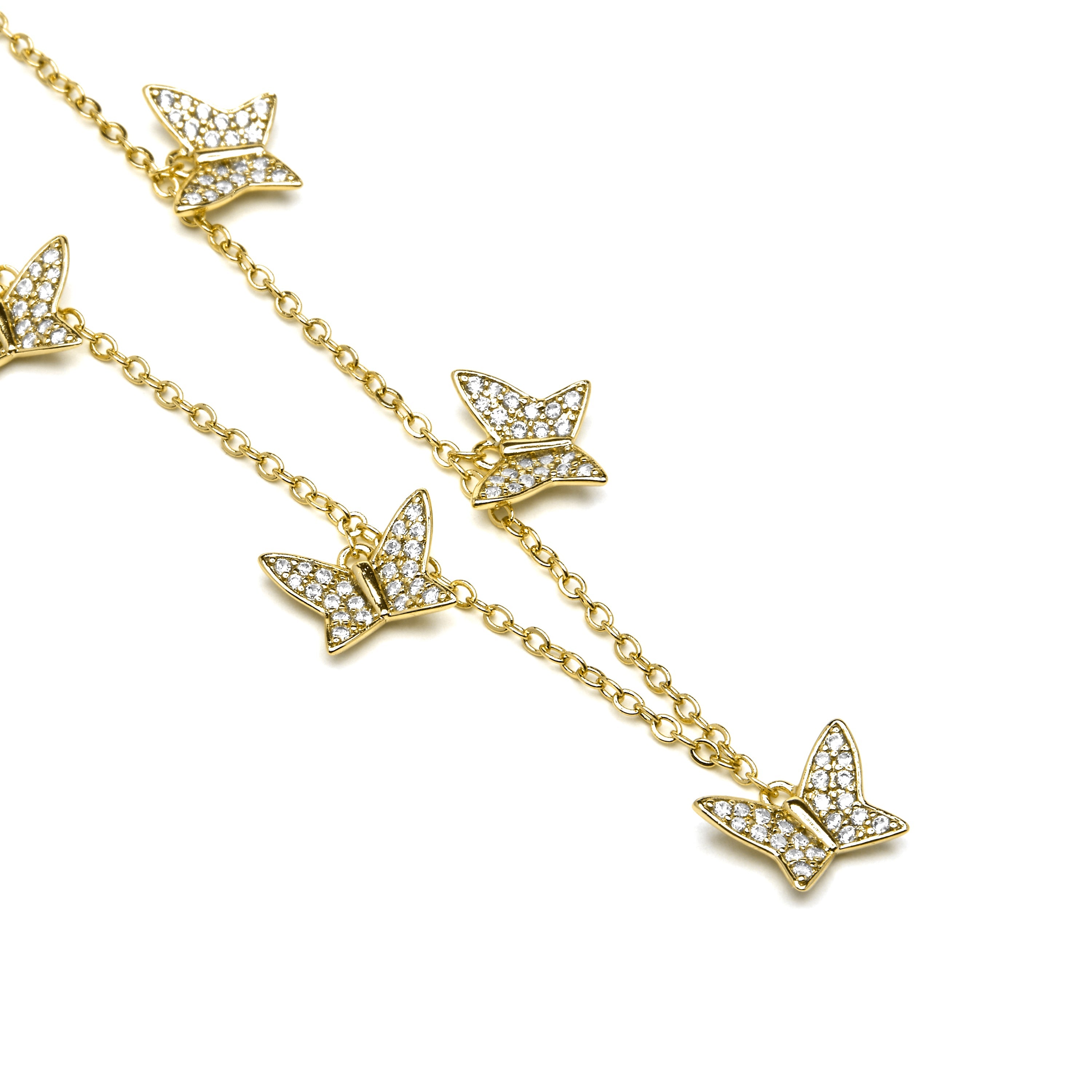 18k yellow gold finish necklace with brilliant zirconia - Shang