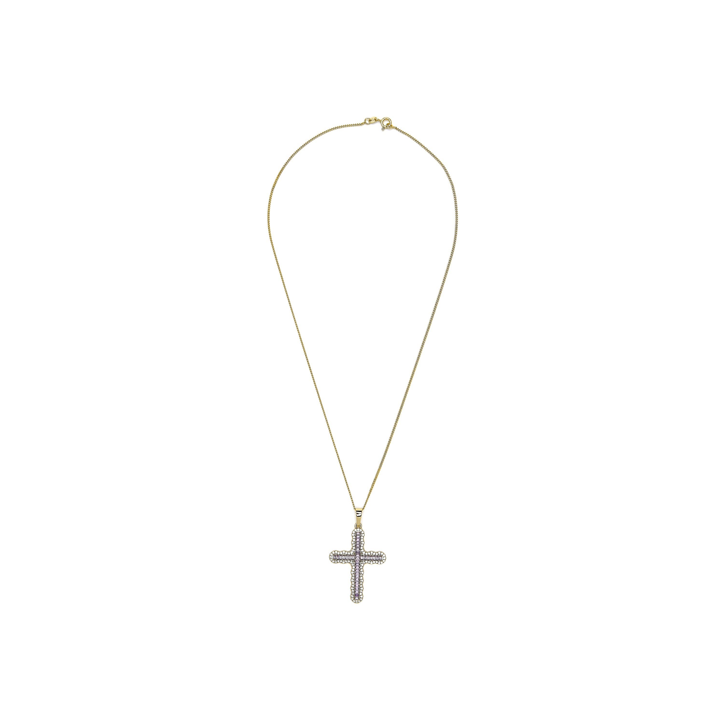 Collar acabado oro amarillo de 18k y Circonita Amatista - Emfir