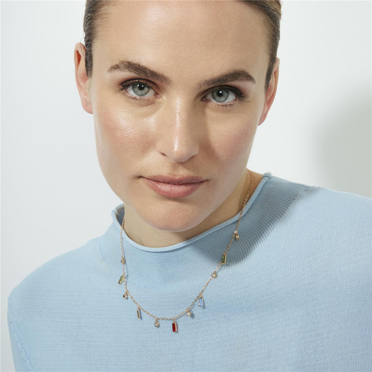 18k Yellow Gold Plated Multicolor Zircon Necklace - Othly