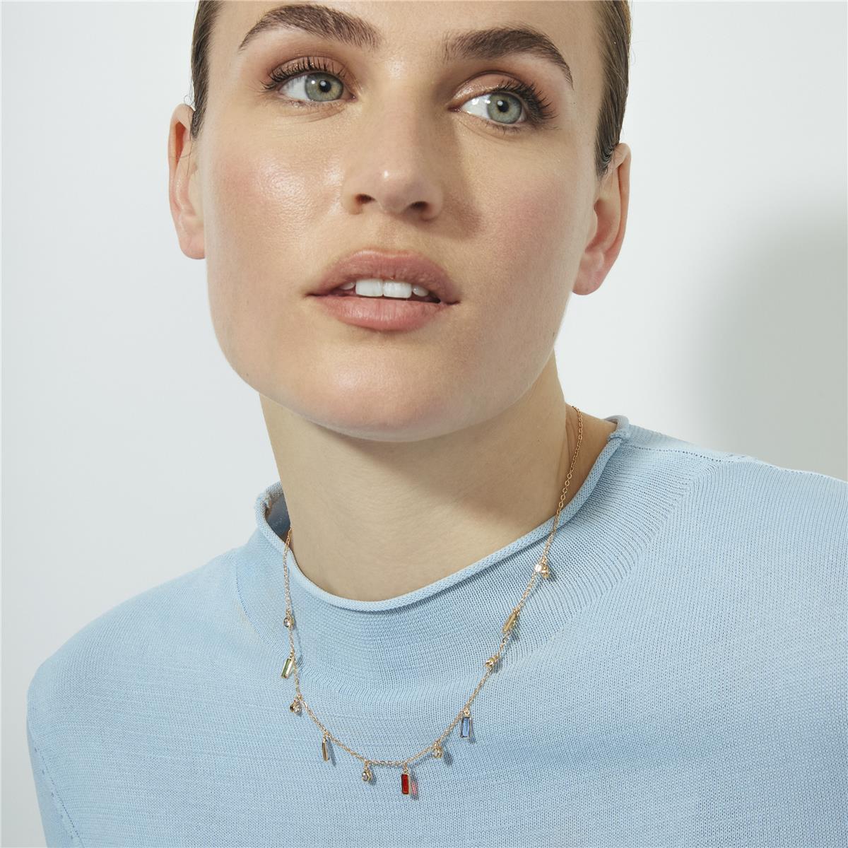18k Yellow Gold Plated Multicolor Zircon Necklace - Othly