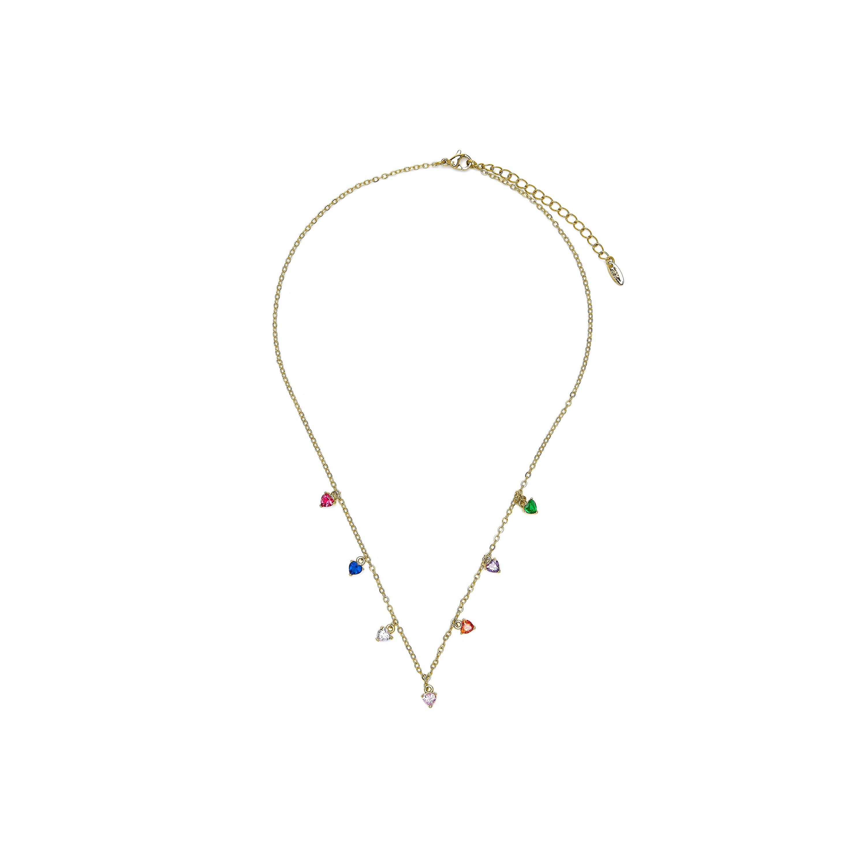 Colar com acabamento em ouro amarelo 18k e Zircônias Multicoloridas - Acuil
