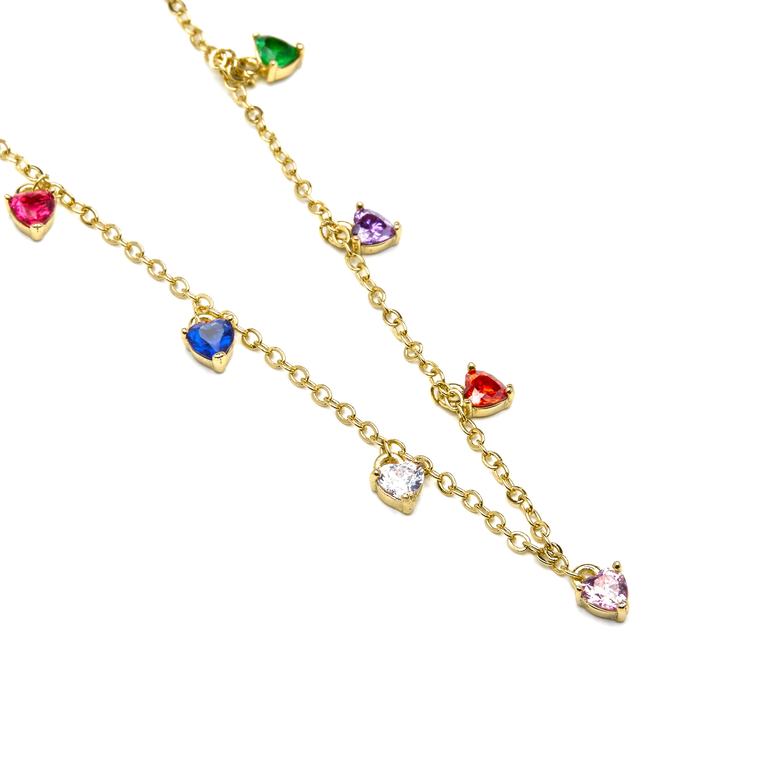 Colar com acabamento em ouro amarelo 18k e Zircônias Multicoloridas - Acuil