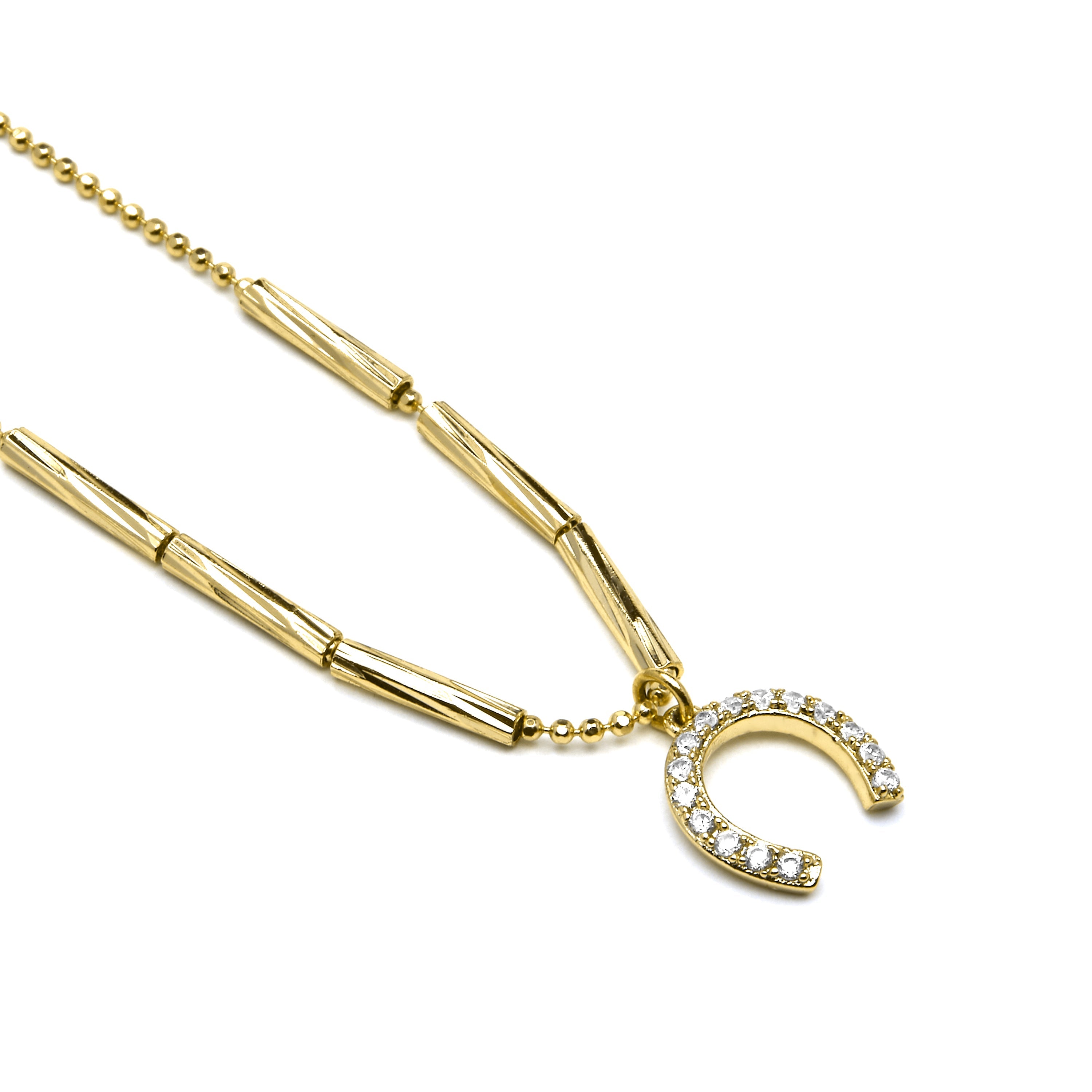 Colar com acabamento em ouro amarelo 18k e Zircônia Brilhante - Tachal