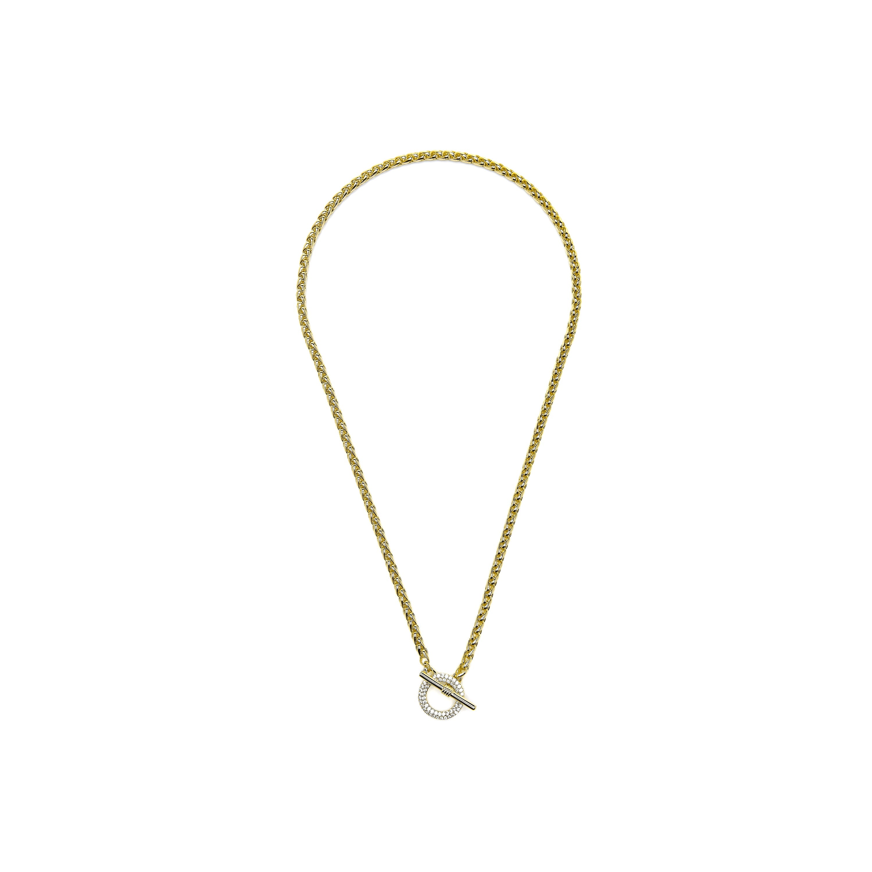 18k yellow gold finish necklace with brilliant zirconia - Firuo