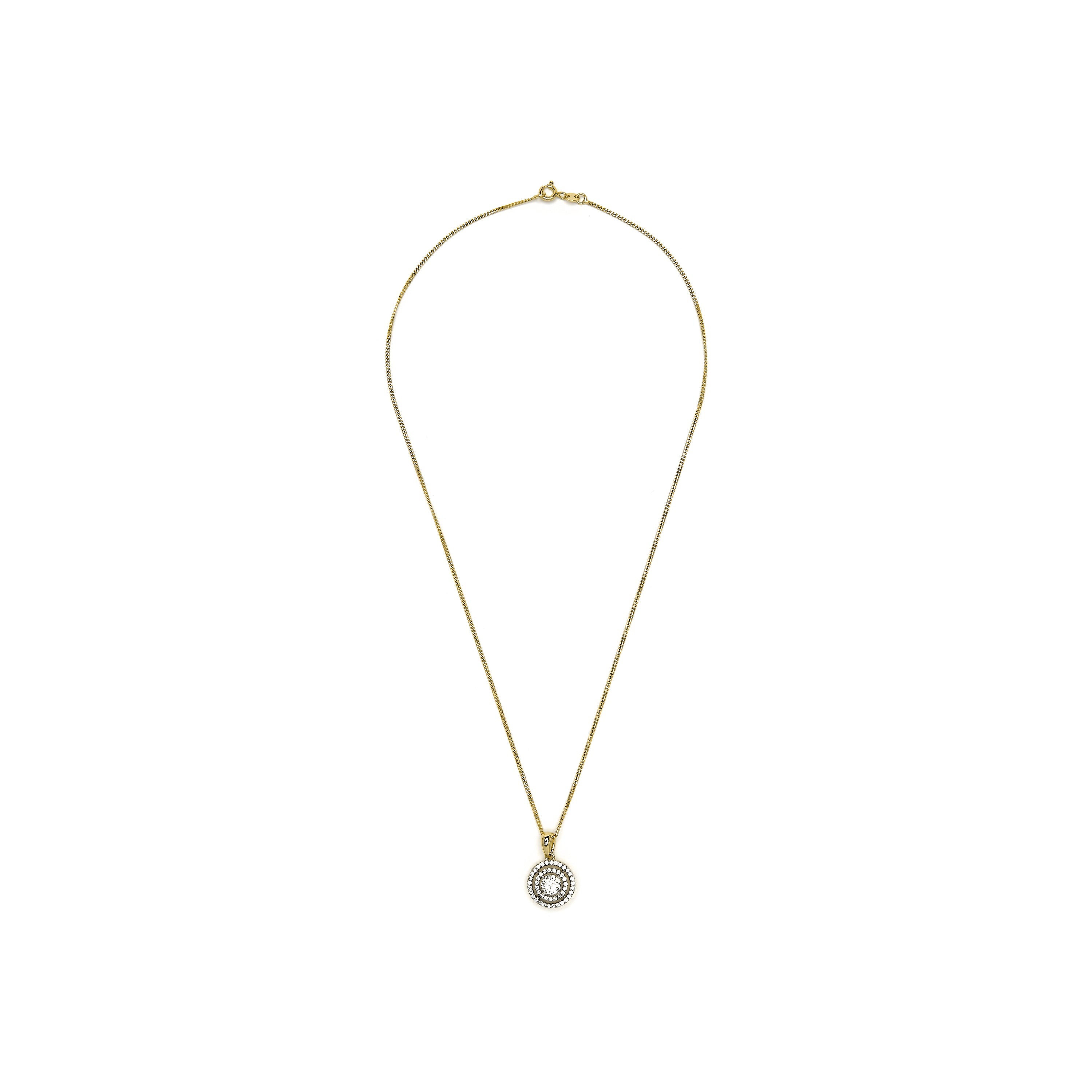 18k yellow gold finish necklace with brilliant zirconia - Skella